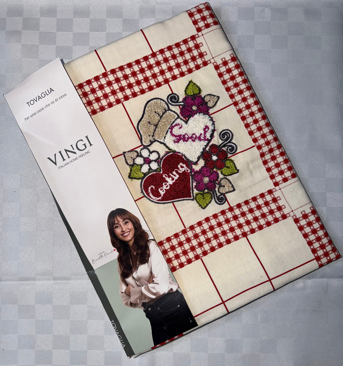 TOVAGLIA DA TAVOLA VINGI CON RICAMO IN 100% COTONE