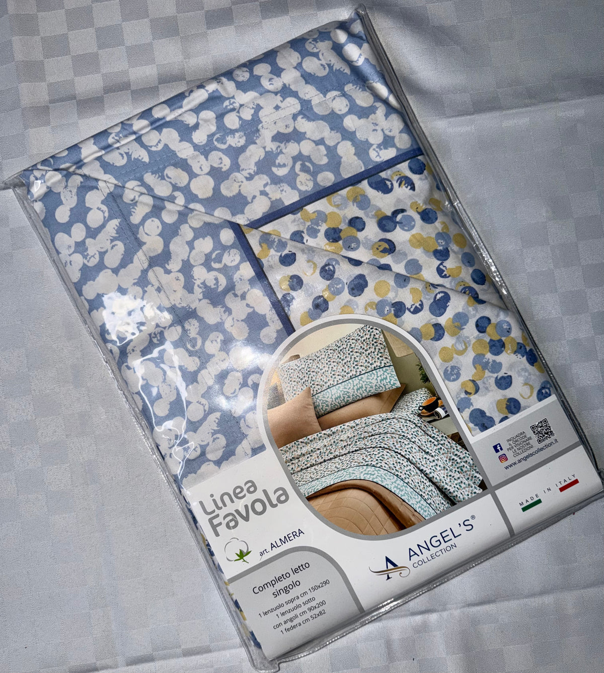 COMPLETO LENZUOLA SINGOLO IN 100% COTONE contiene Lenzuolo sopra,Lenzuolo sotto con angoli e Federa