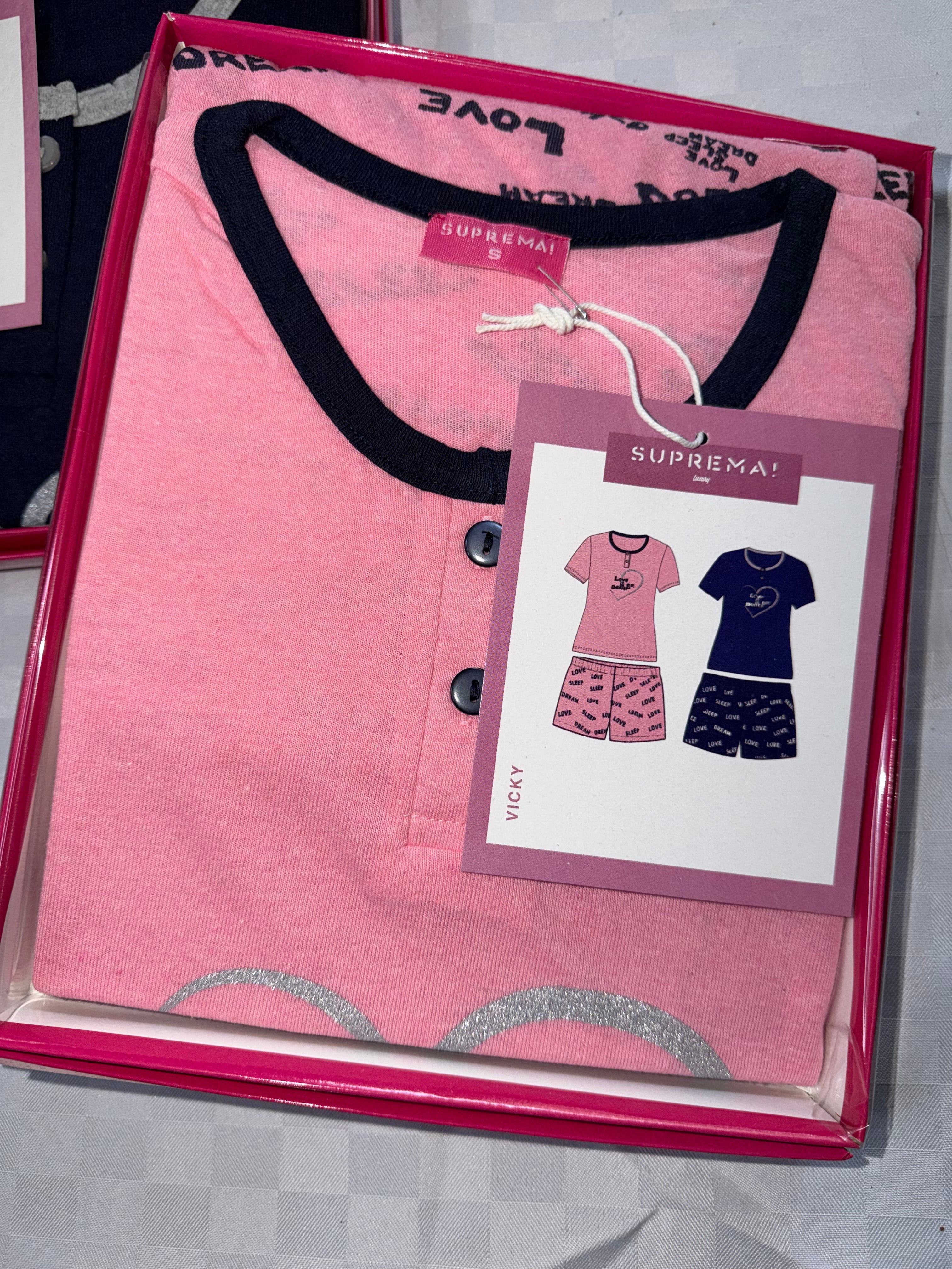 PIGIAMA DONNA Mezza manica e Pantaloncino in cotone