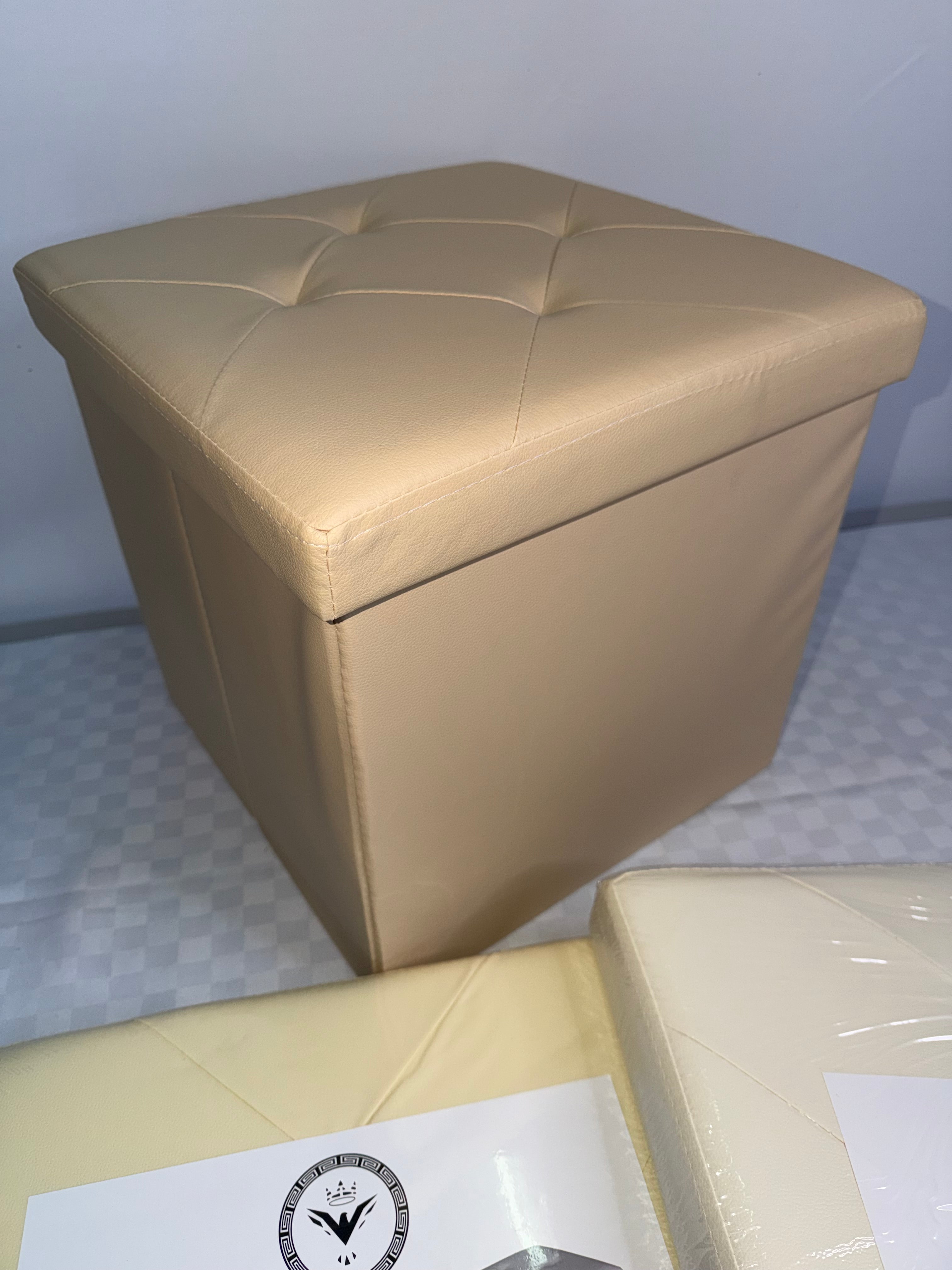 POUF CONTENITORE IN PELLE misura 40x40cm