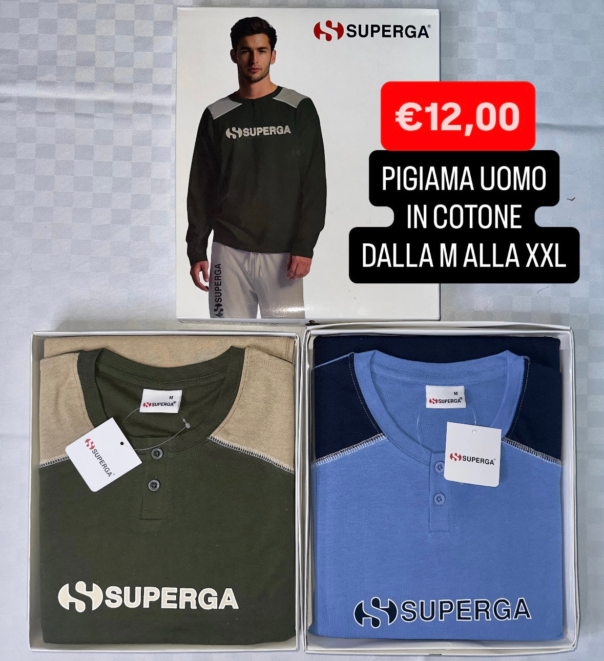 PIGIAMA UOMO IN COTONE Manica lunga e Pantalone lungo