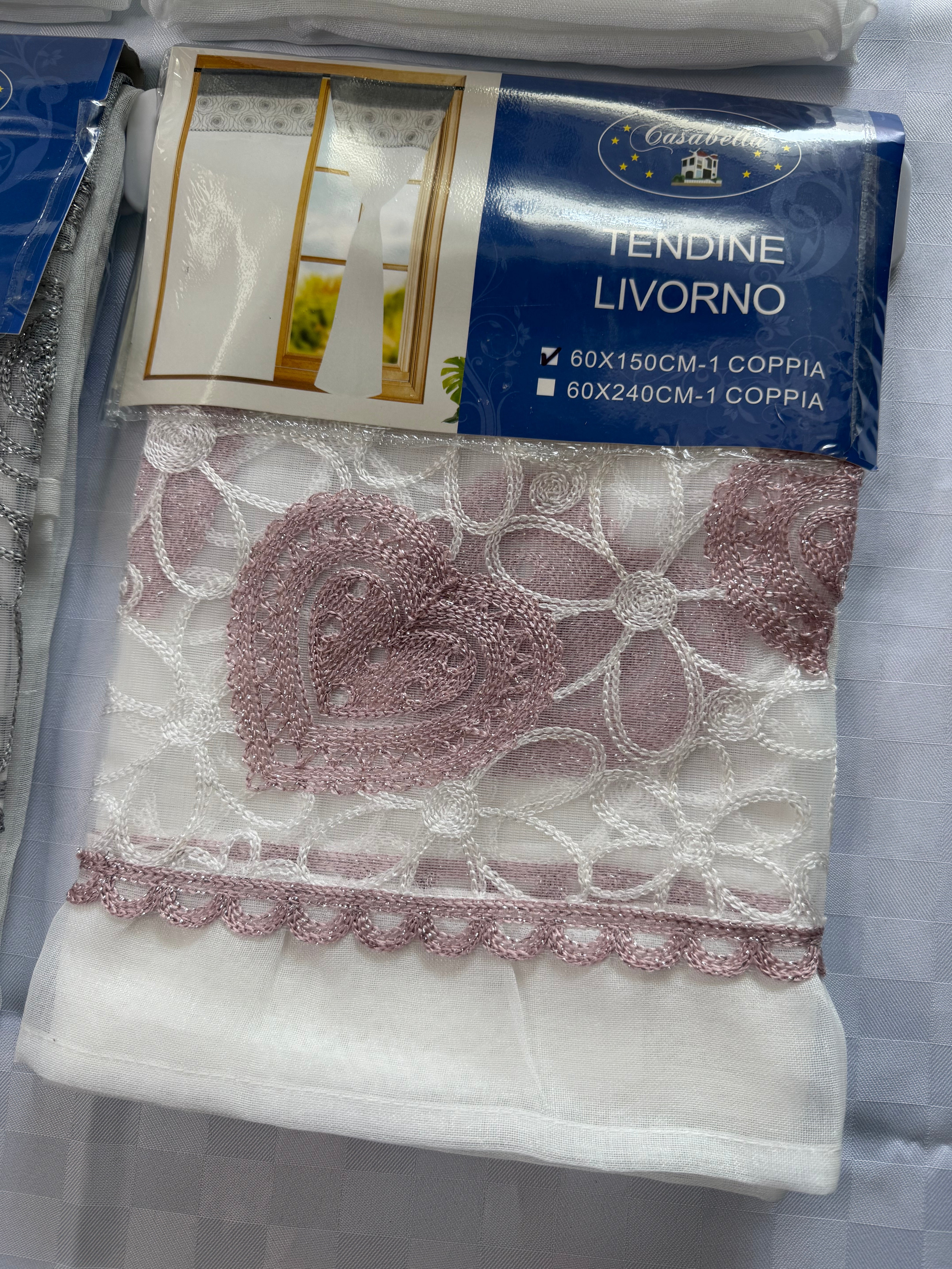 COPPIA DI TENDINE A SPORTELLINO TESSUTO VELATO (CONFEZIONE DA 2 TELI) art. Livorno