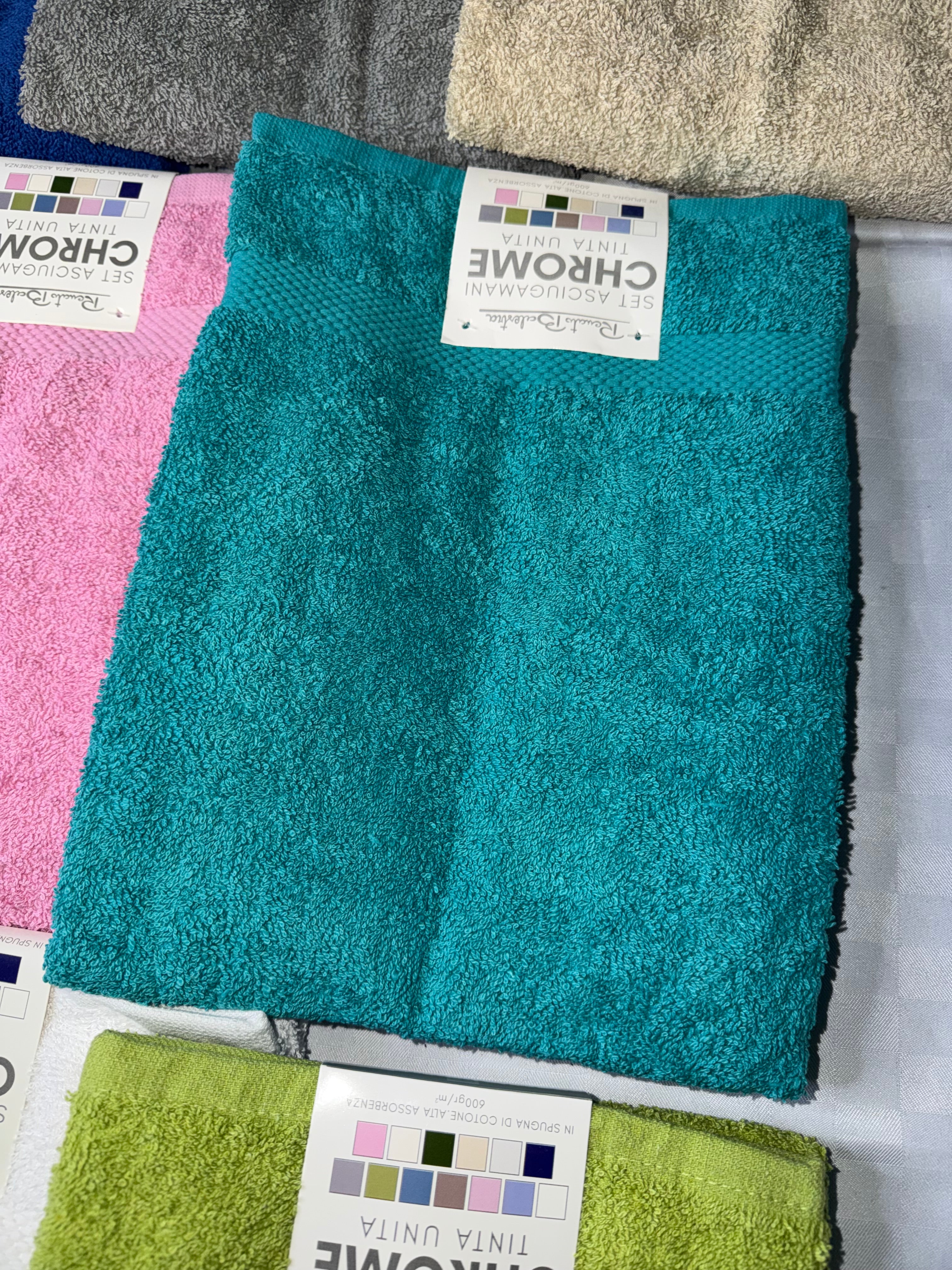 COPPIA DI ASCIUGAMANI IN OTTIMA SPUGNA 1 Grande Viso + 1 Piccola Ospite Renato Balestra