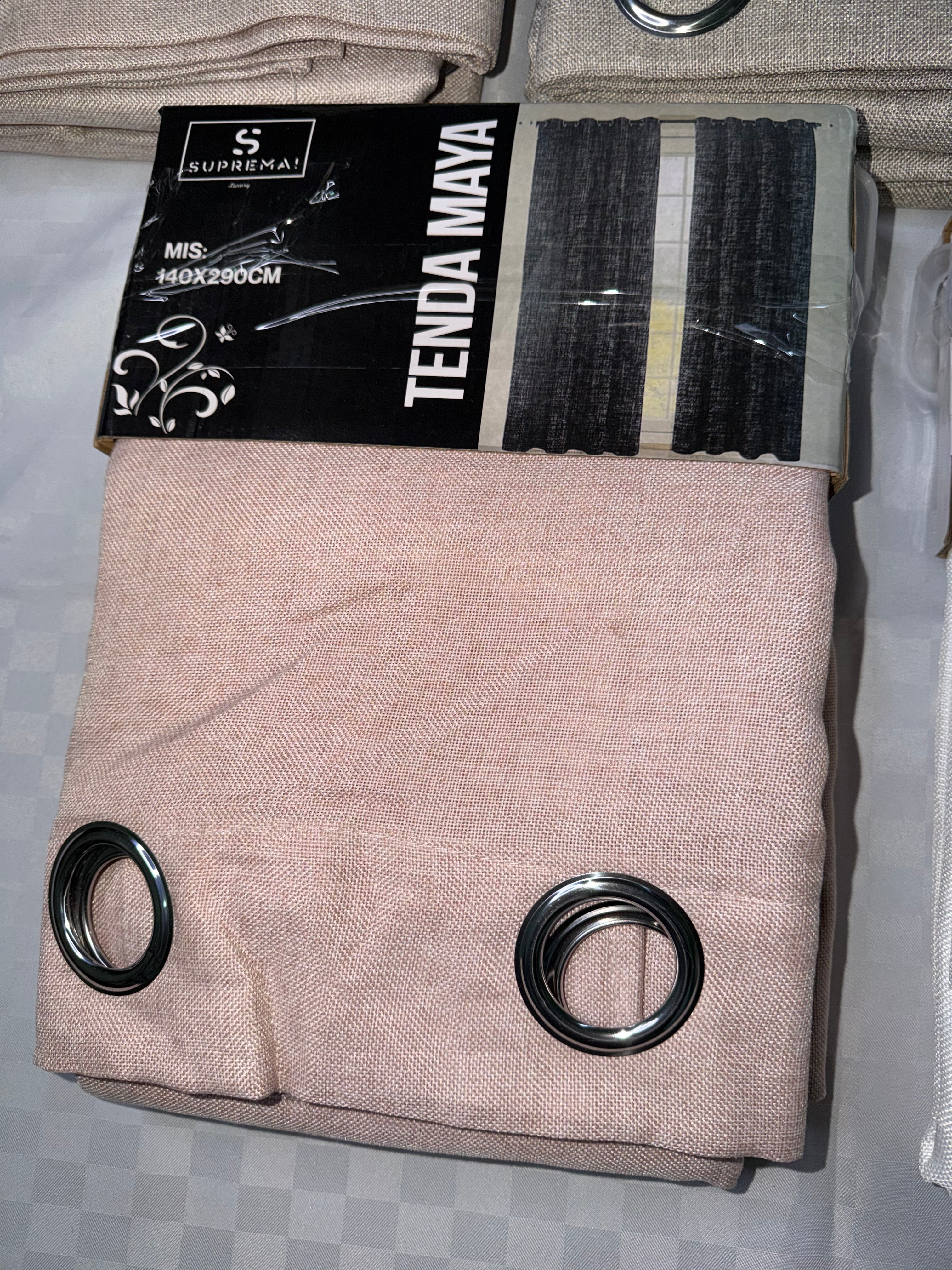 COPPIA DI TENDE PER INTERNI TESSUTO COPRENTE CONFEZIONE DA 2 TELI (OGNI TELO MISURA 140x290cm)art. Maya