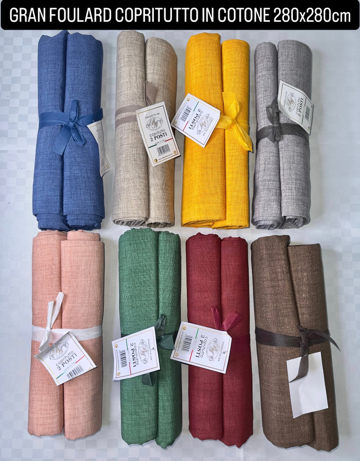 GRAN FOULARD COPRITUTTO IN COTONE 280x280cm