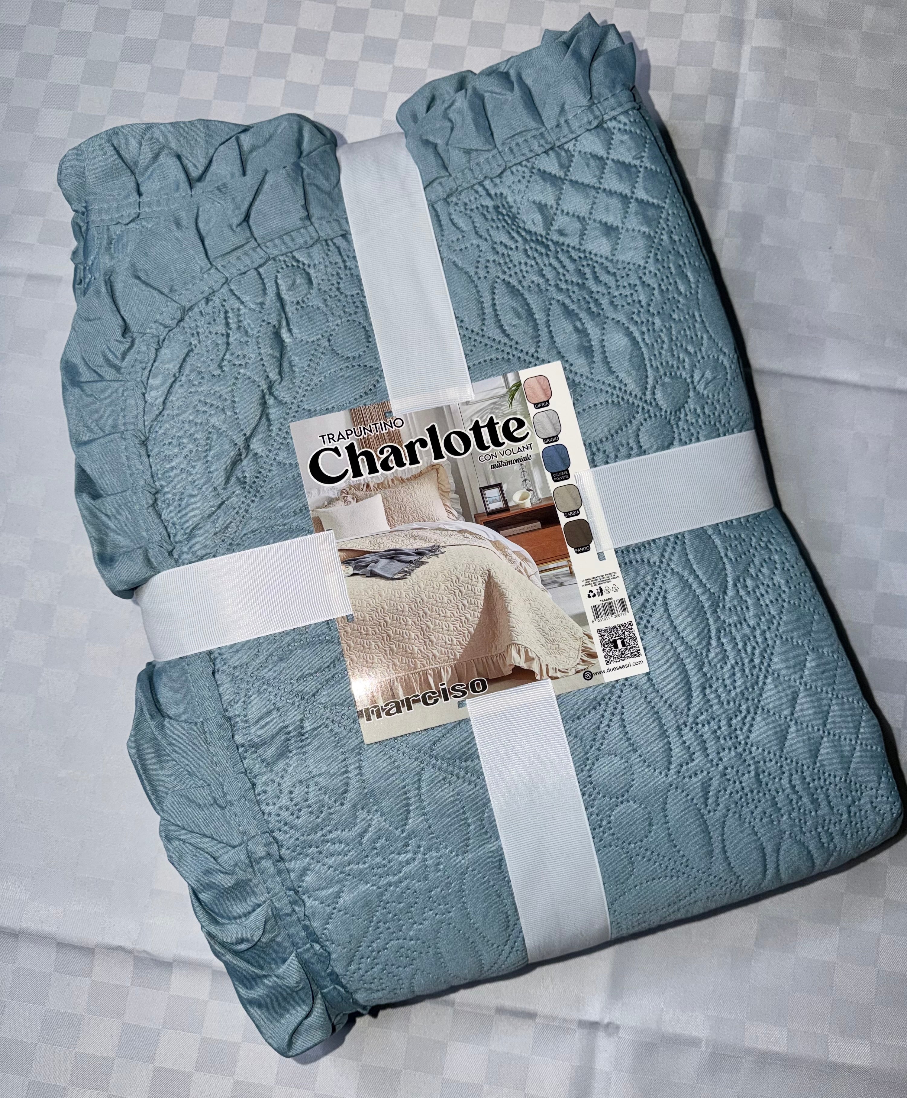 TRAPUNTINO PRIMAVERILE MATRIMONIALE CON VOILANT misura 260x260cm