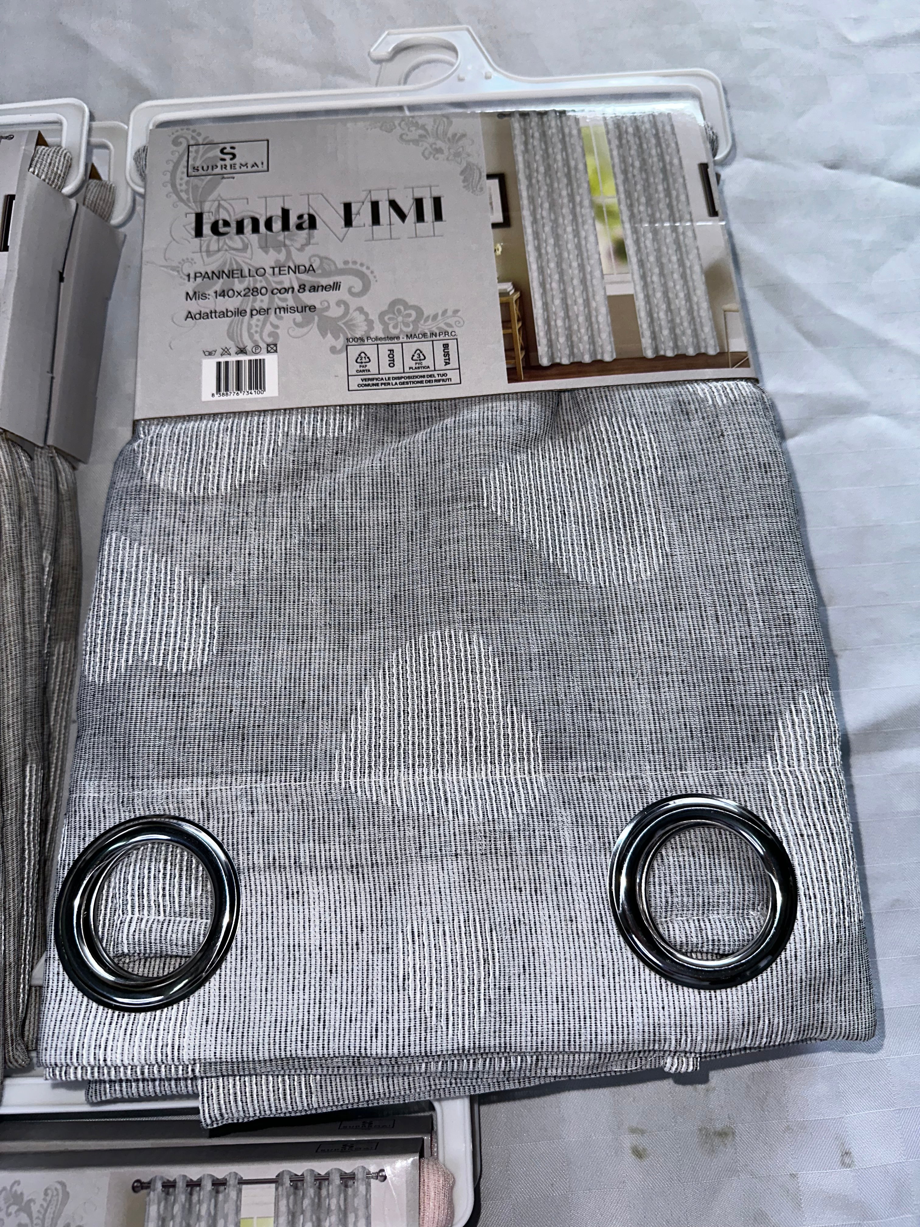 COPPIA DI TENDE PER INTERNI VELATE CONFEZIONE DA 2 TELI (OGNI TELO MISURA 140x280cm)art.  Eimi