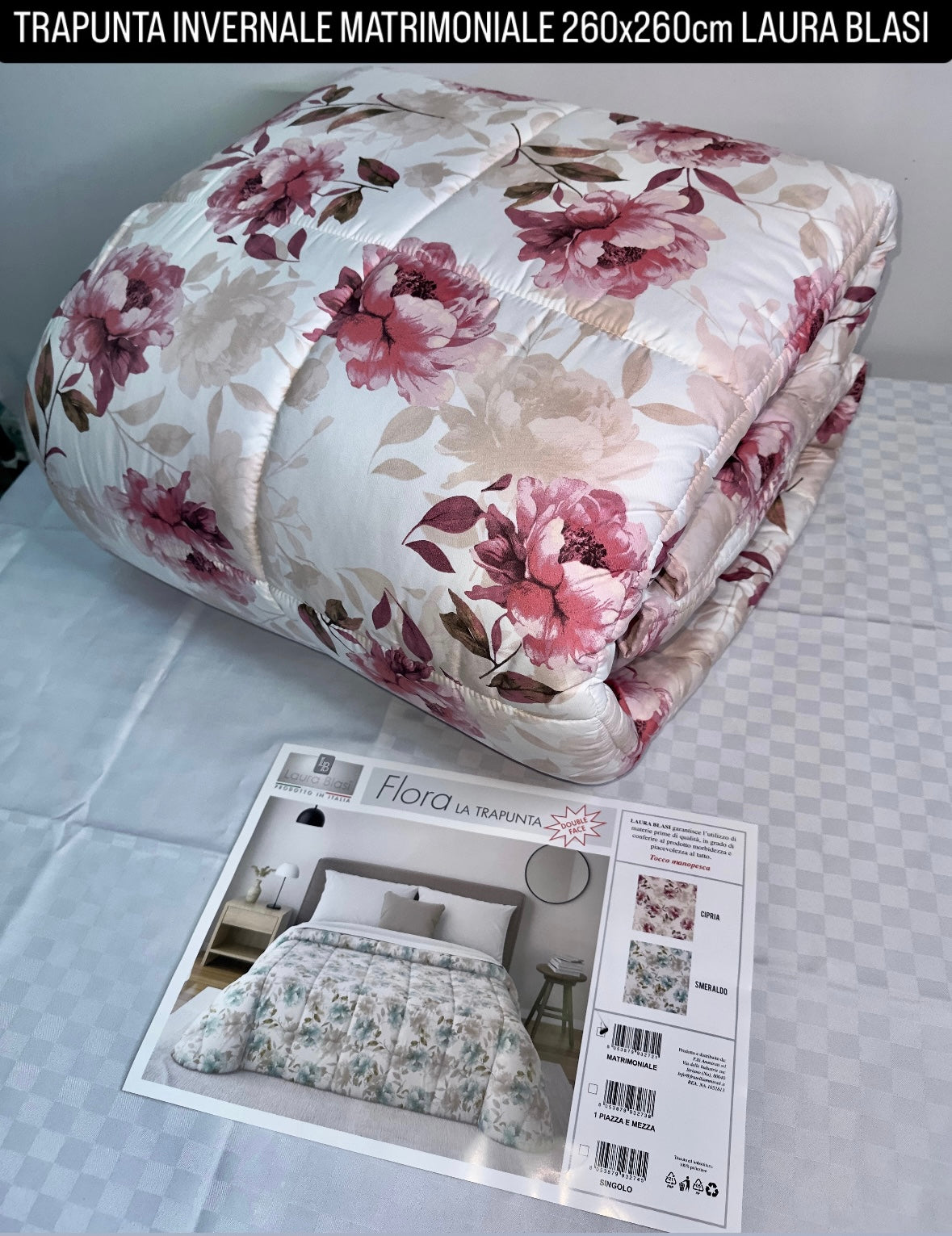 TRAPUNTA INVERNALE MATRIMONIALE misura 260x260cm Laura Blasi