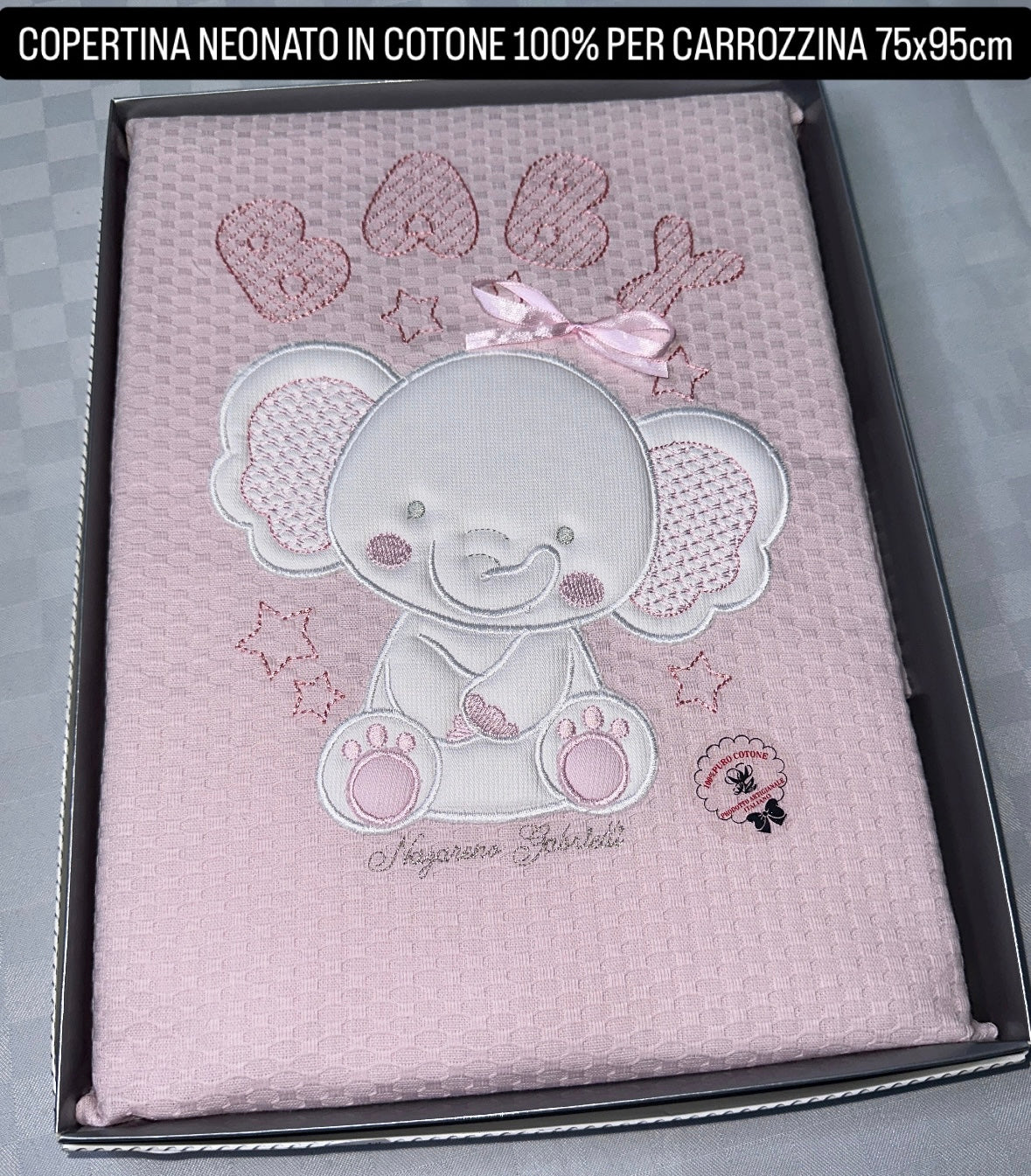 COPERTINA NEONATO IN COTONE 100% PER CARROZZINA 75x95cm