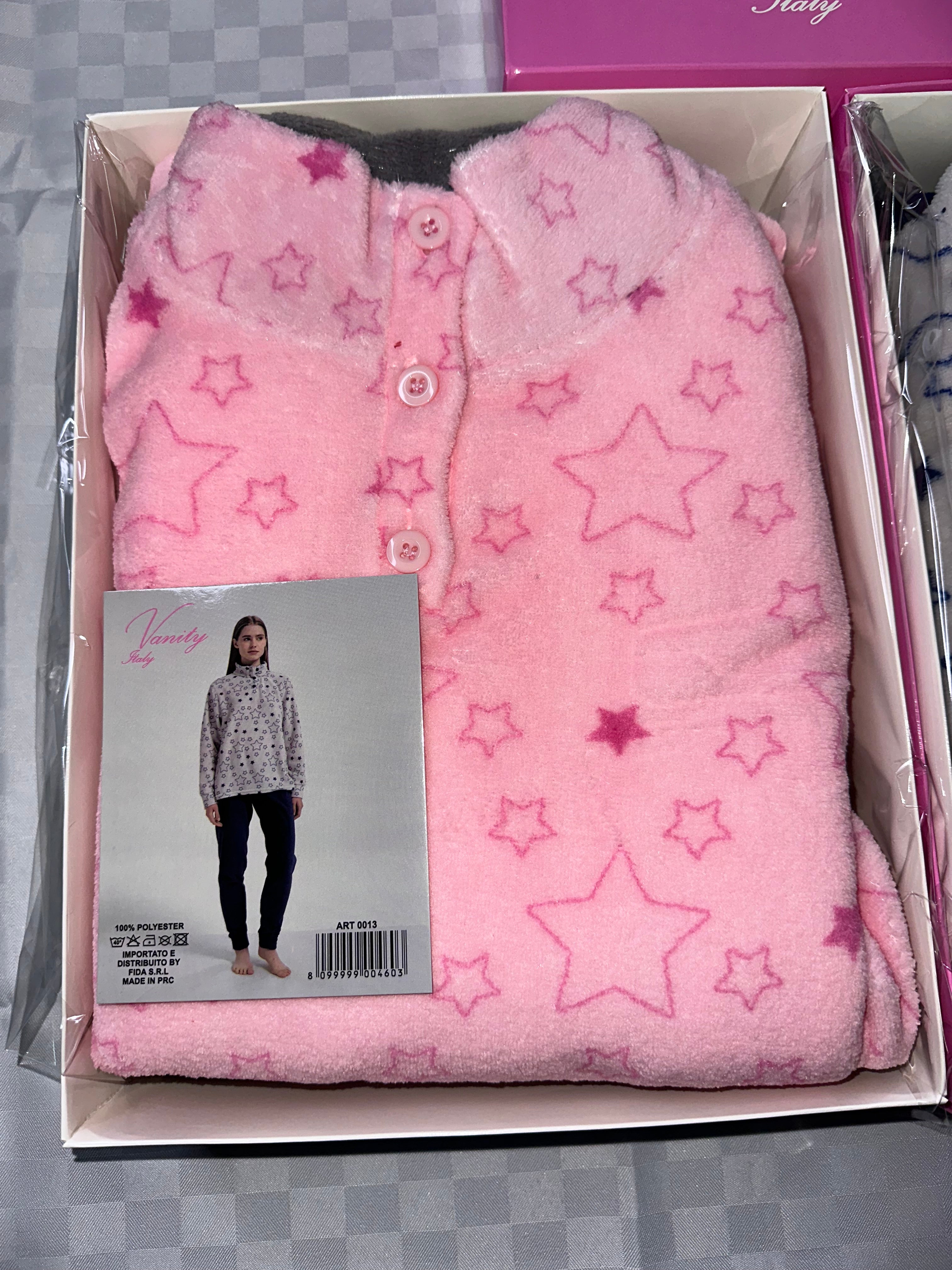 PIGIAMA DONNA IN MORBIDO PILE  Manica lunga e Pantalone lungo