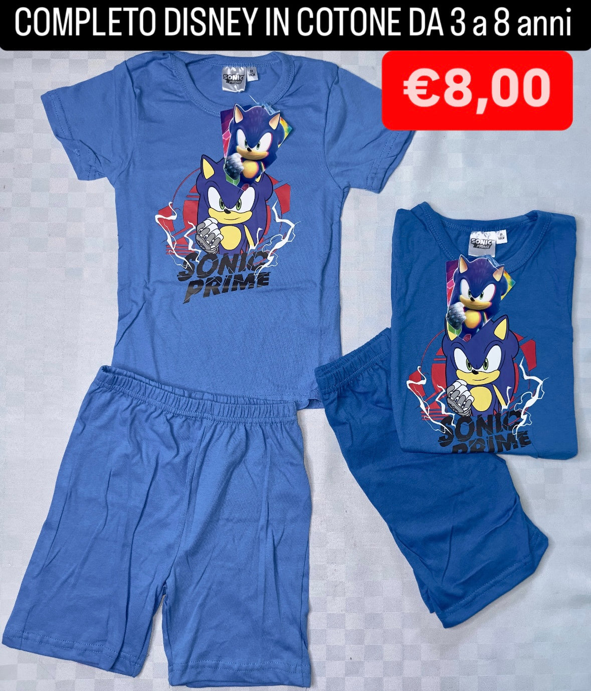 COMPLETO IN COTONE BIMBO Mezza Manica e Pantaloncino