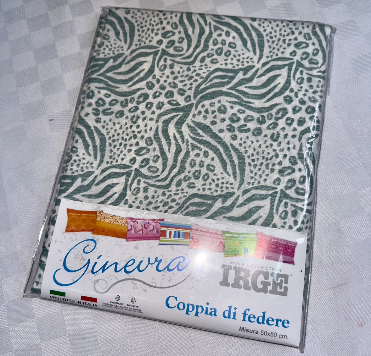 COPPIA DI FEDERE IRGE PER GUANCIALE IN 100% COTONE 52x82cm