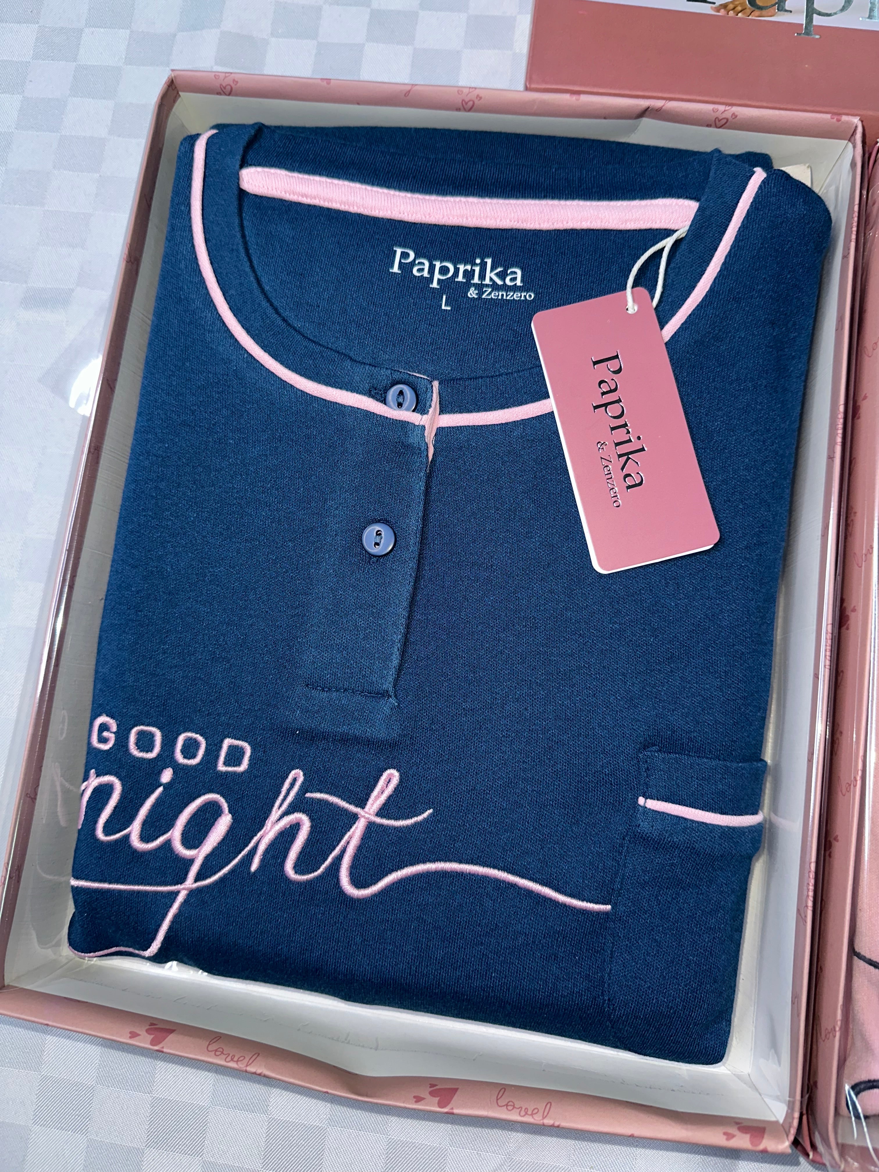 PIGIAMA DONNA IN COTONE CALDO MANICA LUNGA E PANTALONE LUNGO