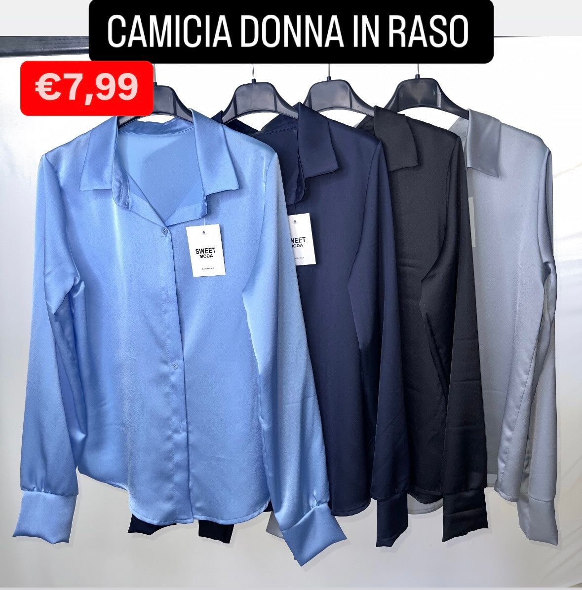 CAMICIA DONNA IN RASO Taglia unica