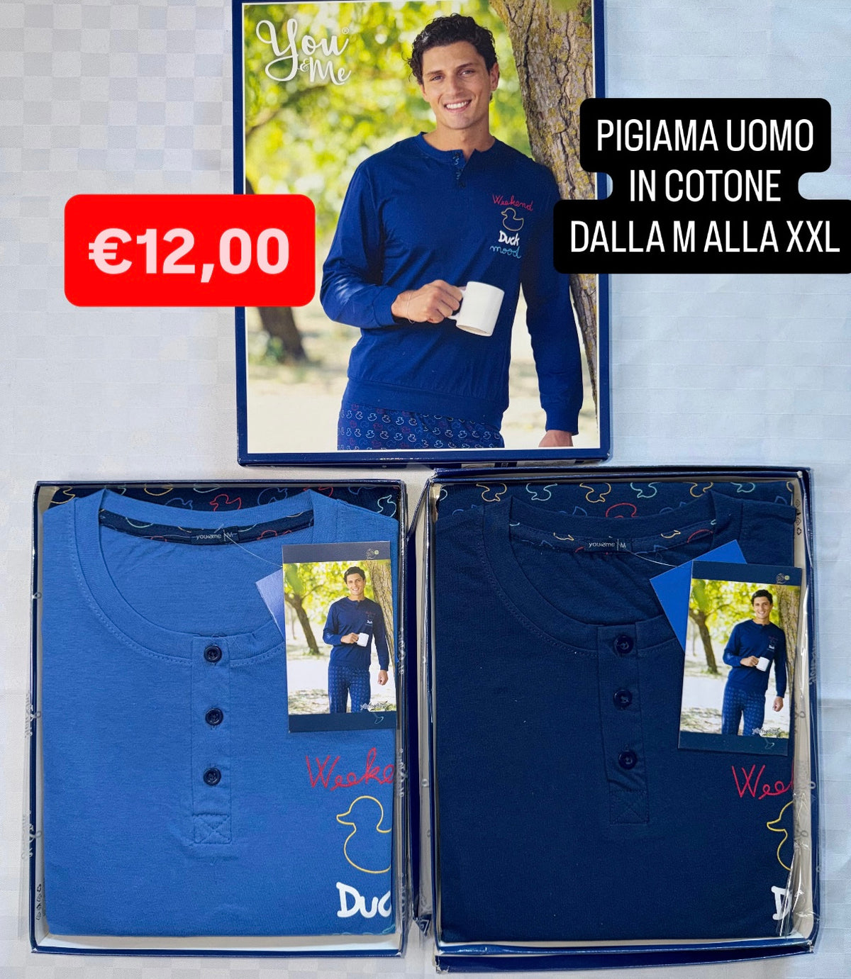 PIGIAMA UOMO IN COTONE Manica lunga e Pantalone lungo