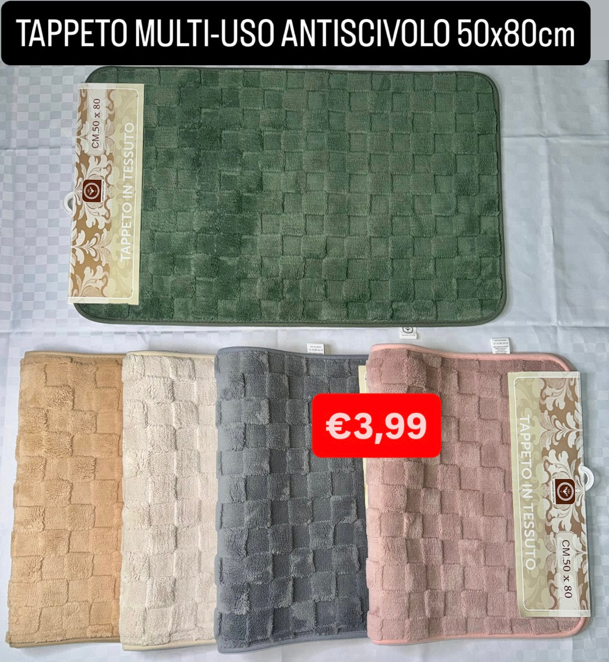 TAPPETO MULTI-USO 50x80cm ANTISCIVOLO Emporio
