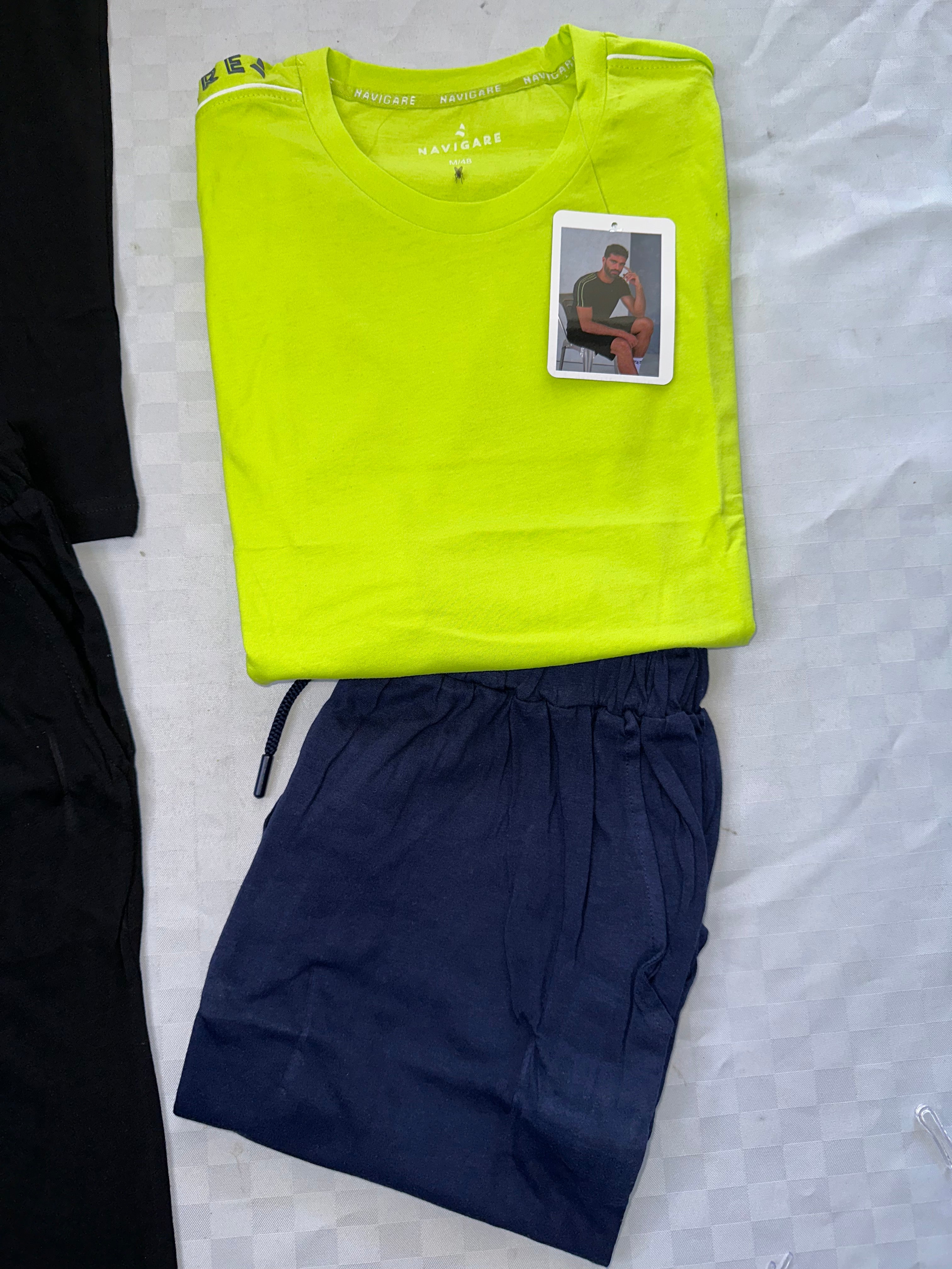 COMPLETO UOMO NAVIGARE IN COTONE MEZZA MANICA E PANTALONCINO
