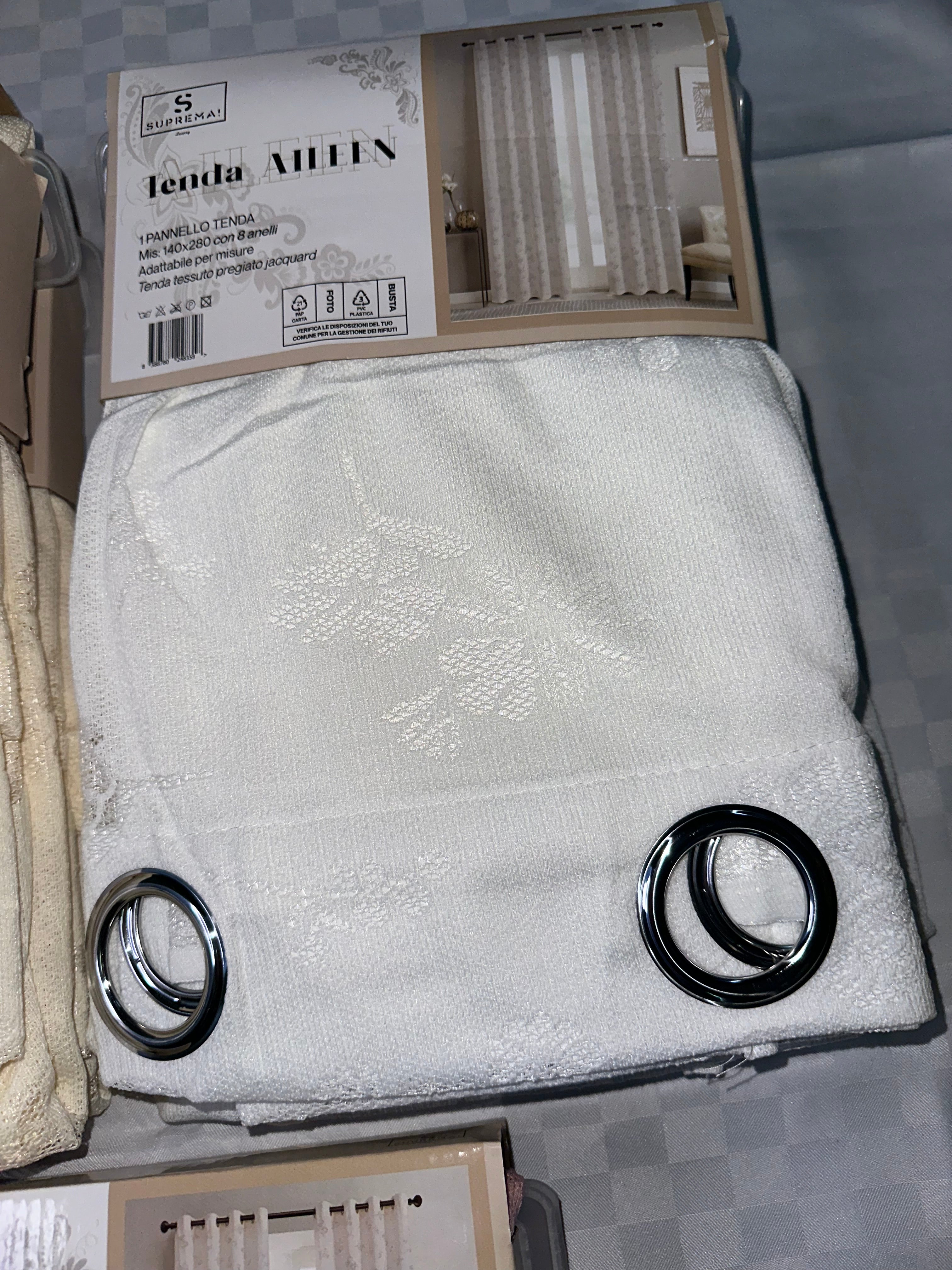 COPPIA DI TENDE PER INTERNI VELATE CONFEZIONE DA 2 TELI (OGNI TELO MISURA 140x280cm)art. Aileen