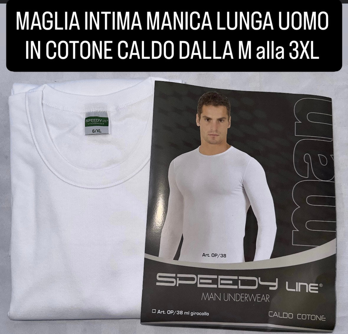 MAGLIA INTIMA UOMO MANICA LUNGA IN COTONE CALDO