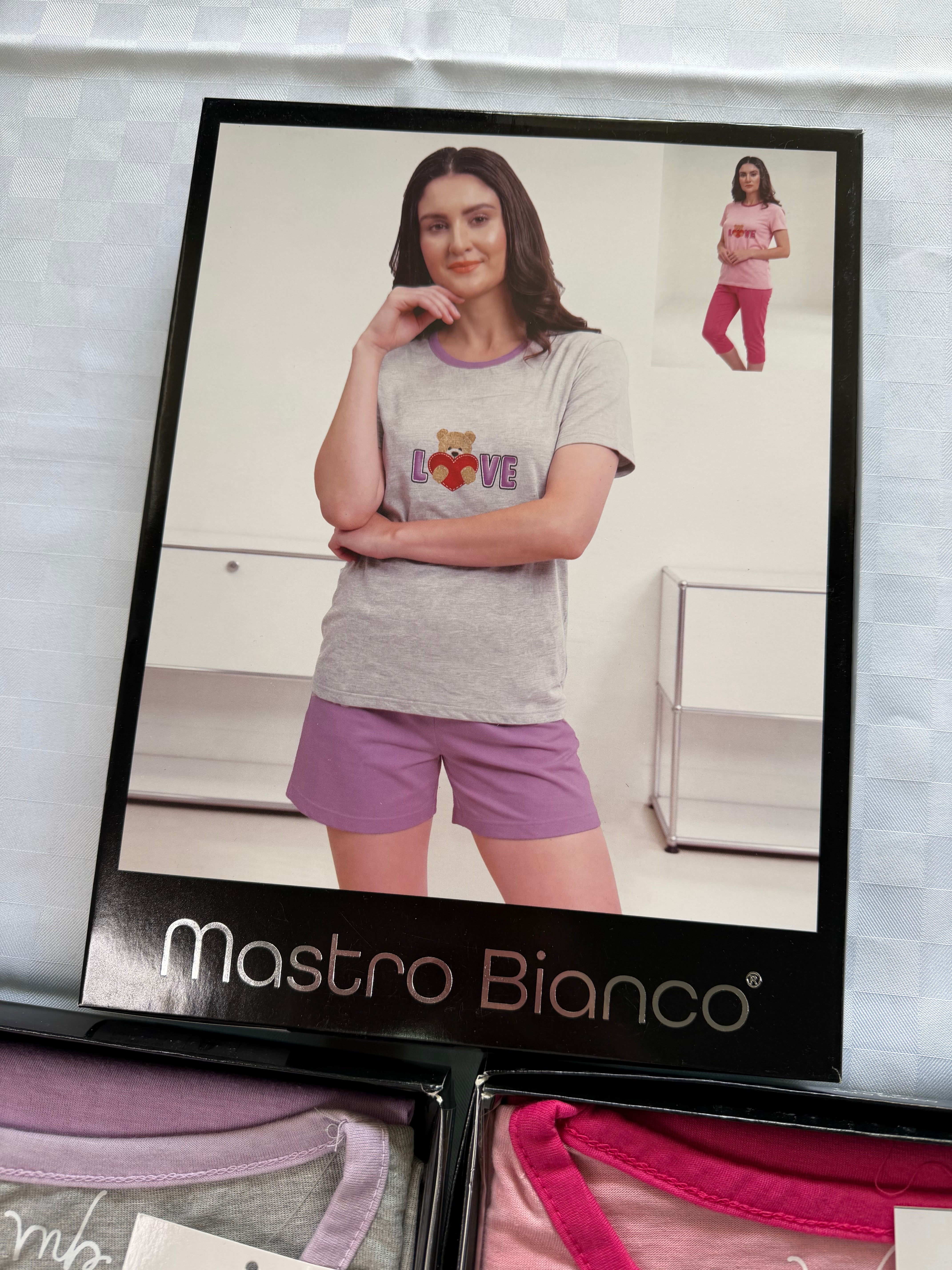 PIGIAMA DONNA Mezza manica e Pantaloncino in cotone
