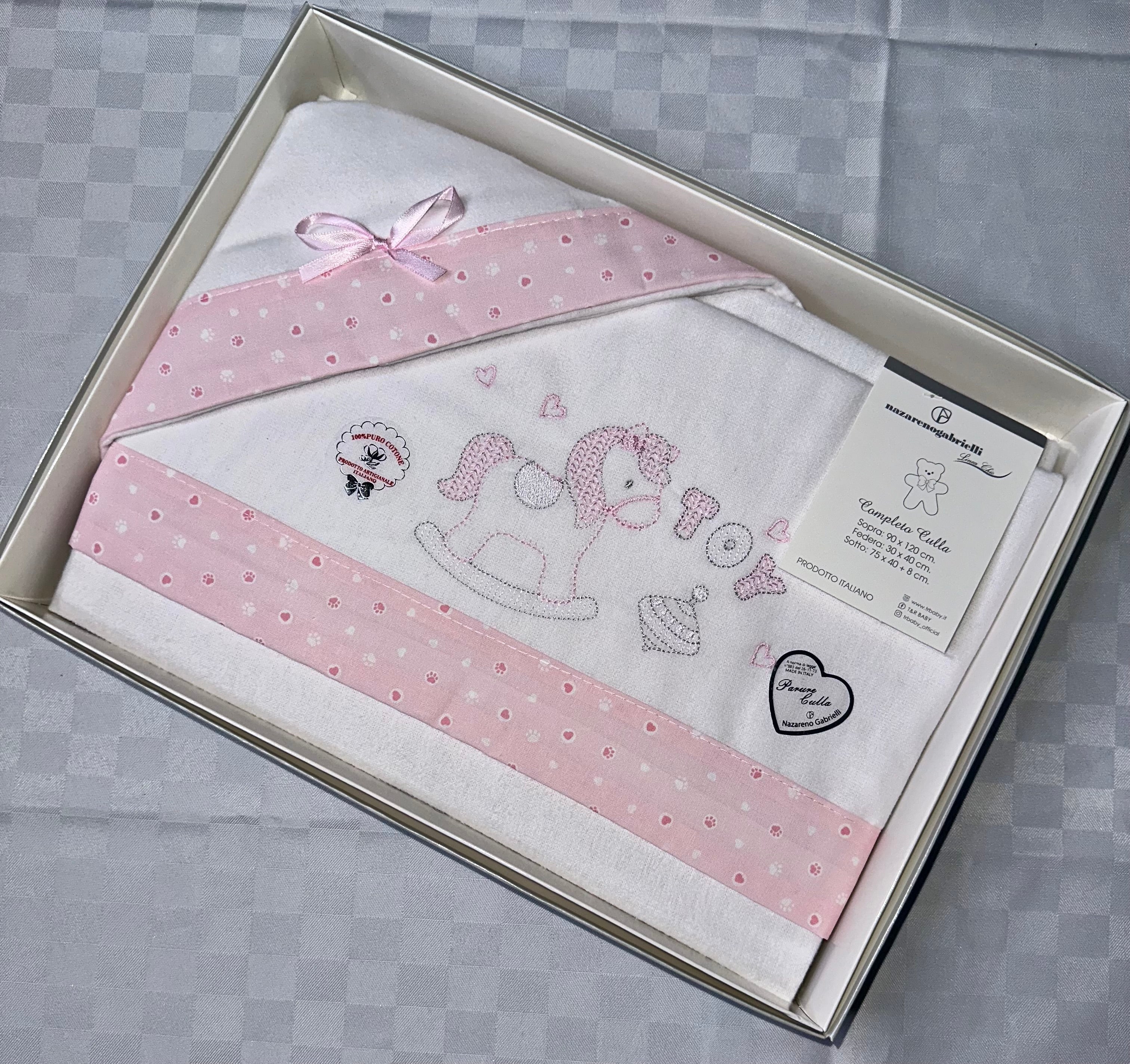 COMPOSE LENZUOLA NEONATO PER CARROZZINA INVERNALE IN FLANELLA 100% Lenzuolo sopra 90x120cm , Lenzuolo sotto con angoli 75x40cm e Federa 30x40cm