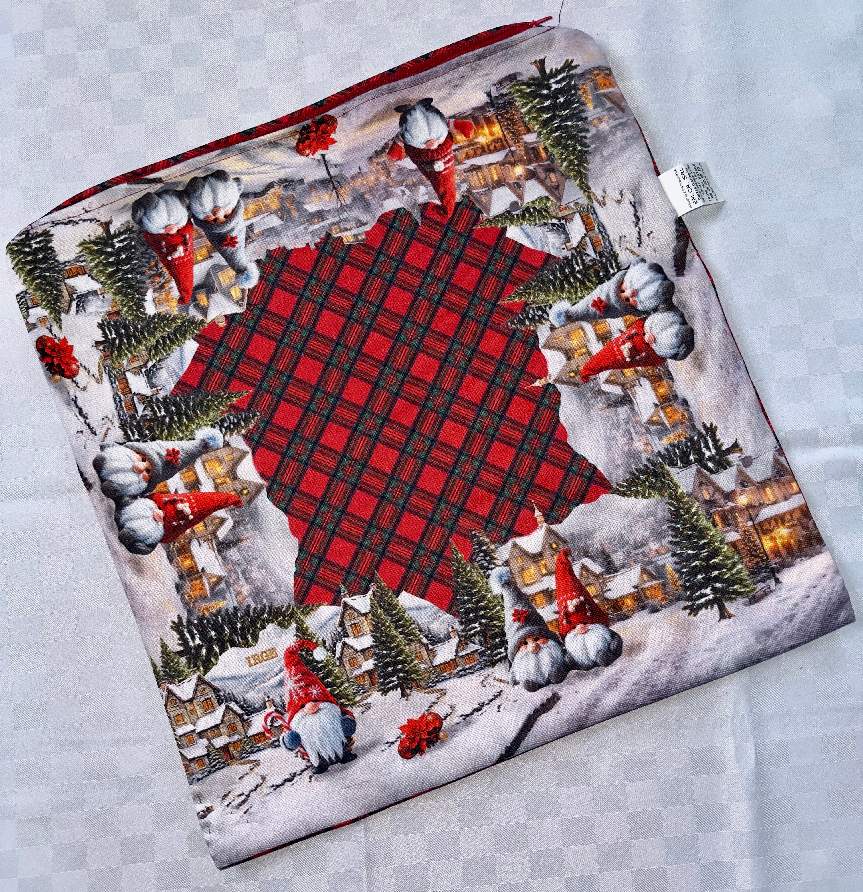 FEDERA PER CUSCINO ARREDO IN STAMPA 3D NATALIZIA CON CERNIERA misura 42x42cm