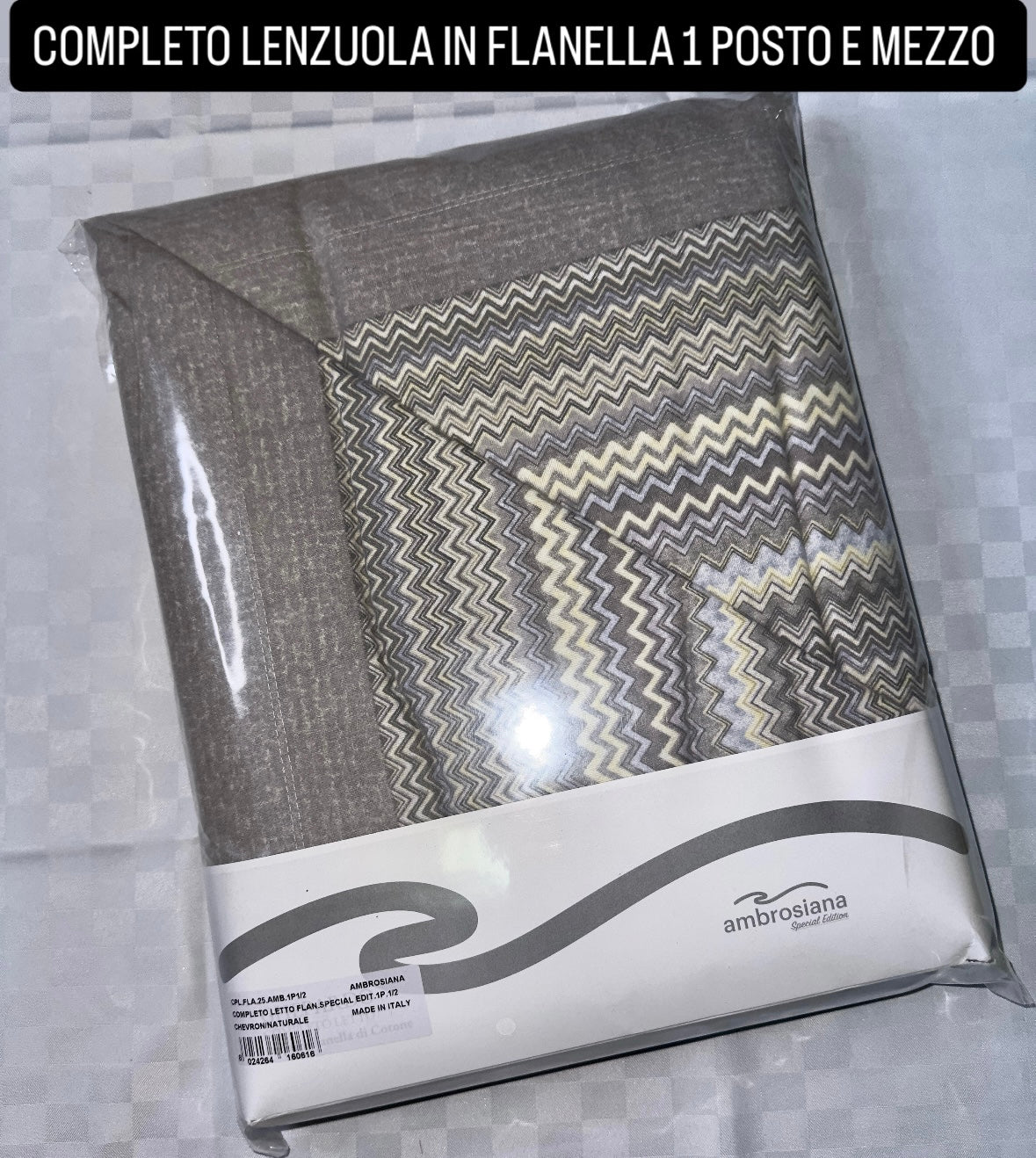 COMPLETO LENZUOLA 1 POSTO E MEZZO IN FLANELLA Lenzuolo sopra,Lenzuolo sotto con angoli e Federa