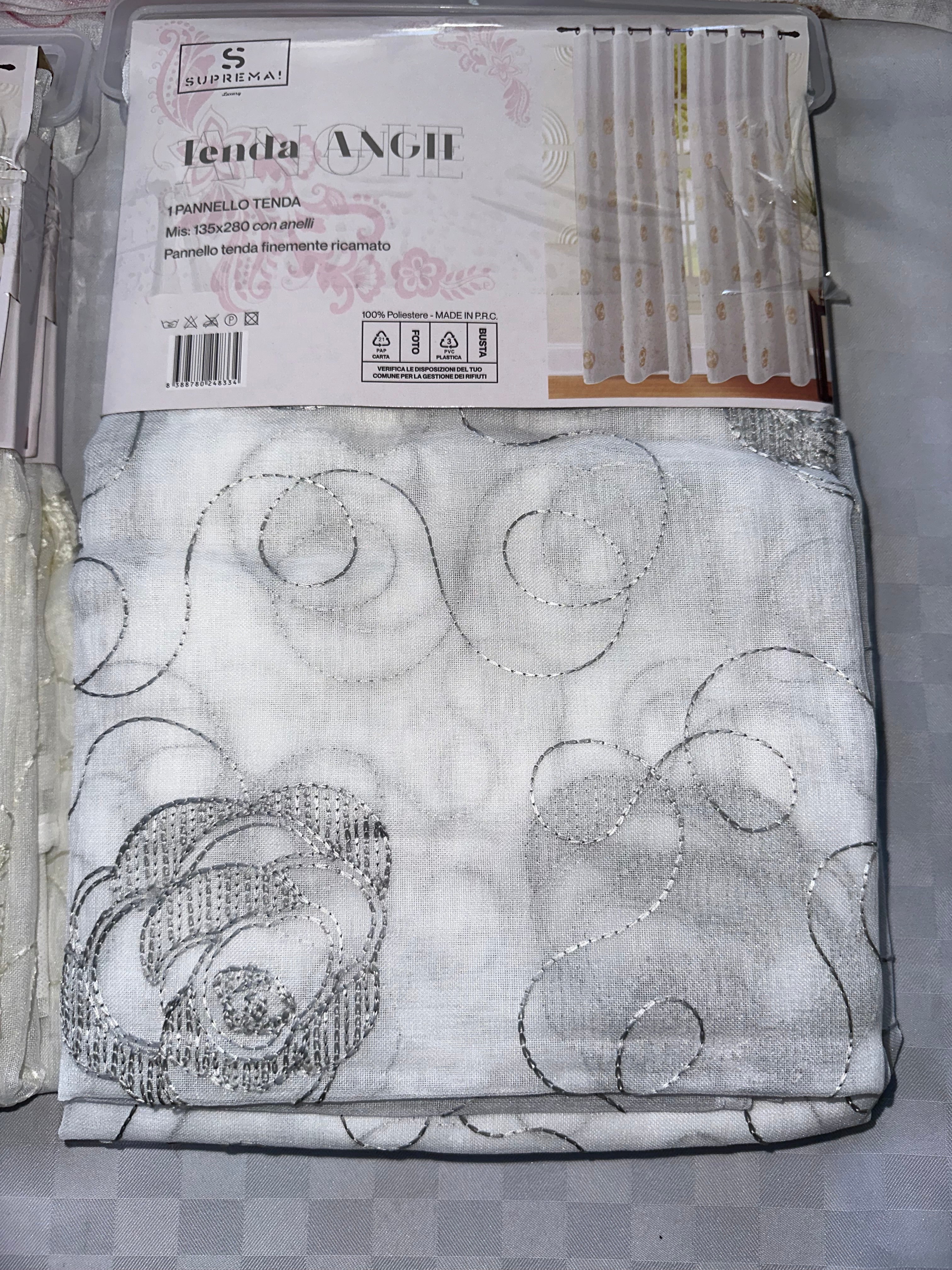 COPPIA DI TENDE PER INTERNI VELATE CONFEZIONE DA 2 TELI (OGNI TELO MISURA 140x280cm)art.  Fede