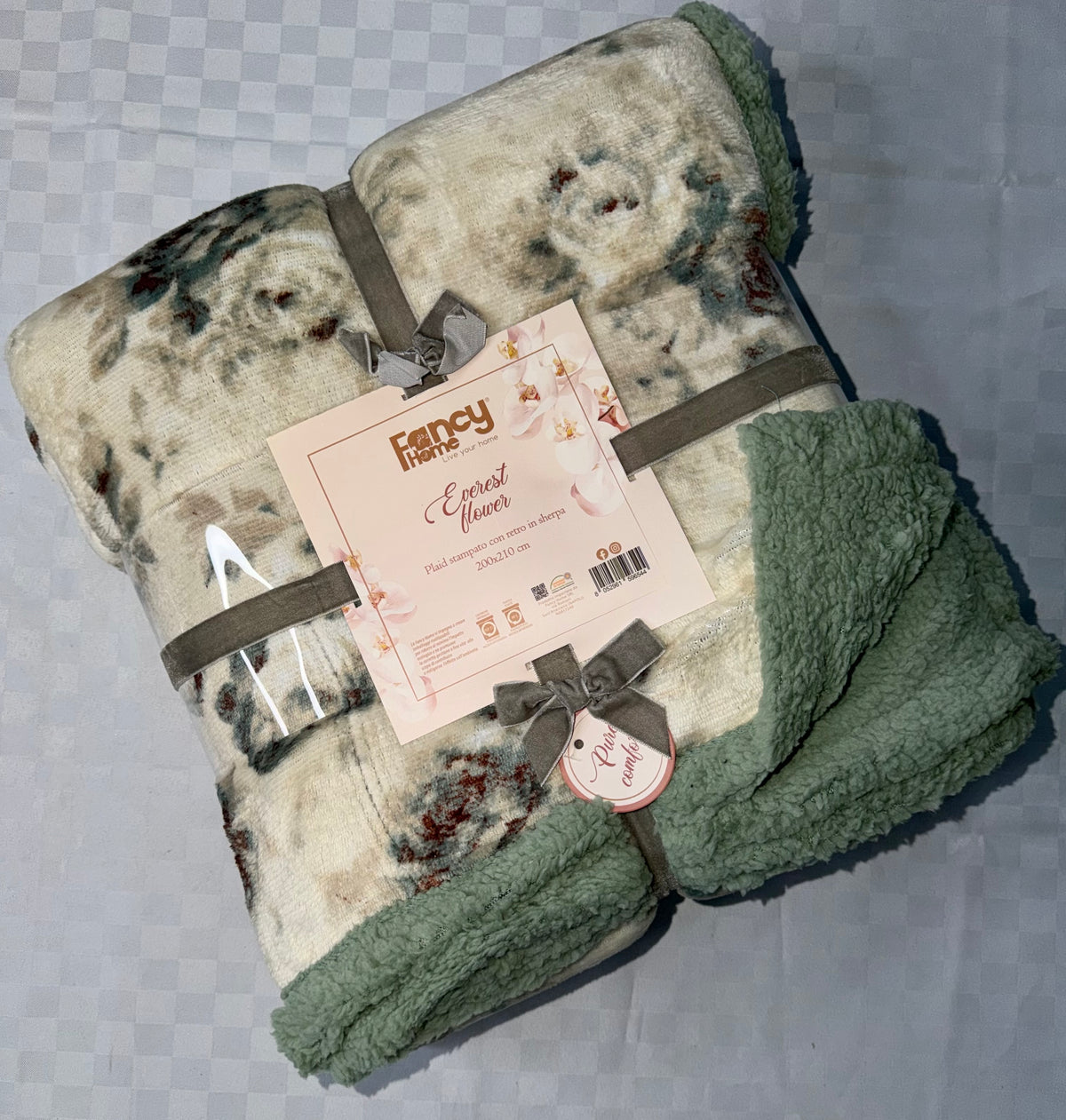 COPERTA PLAID IN MORBIDO PILE CON STRATO DI PELLICCIA SOTTO misura 200x220cm