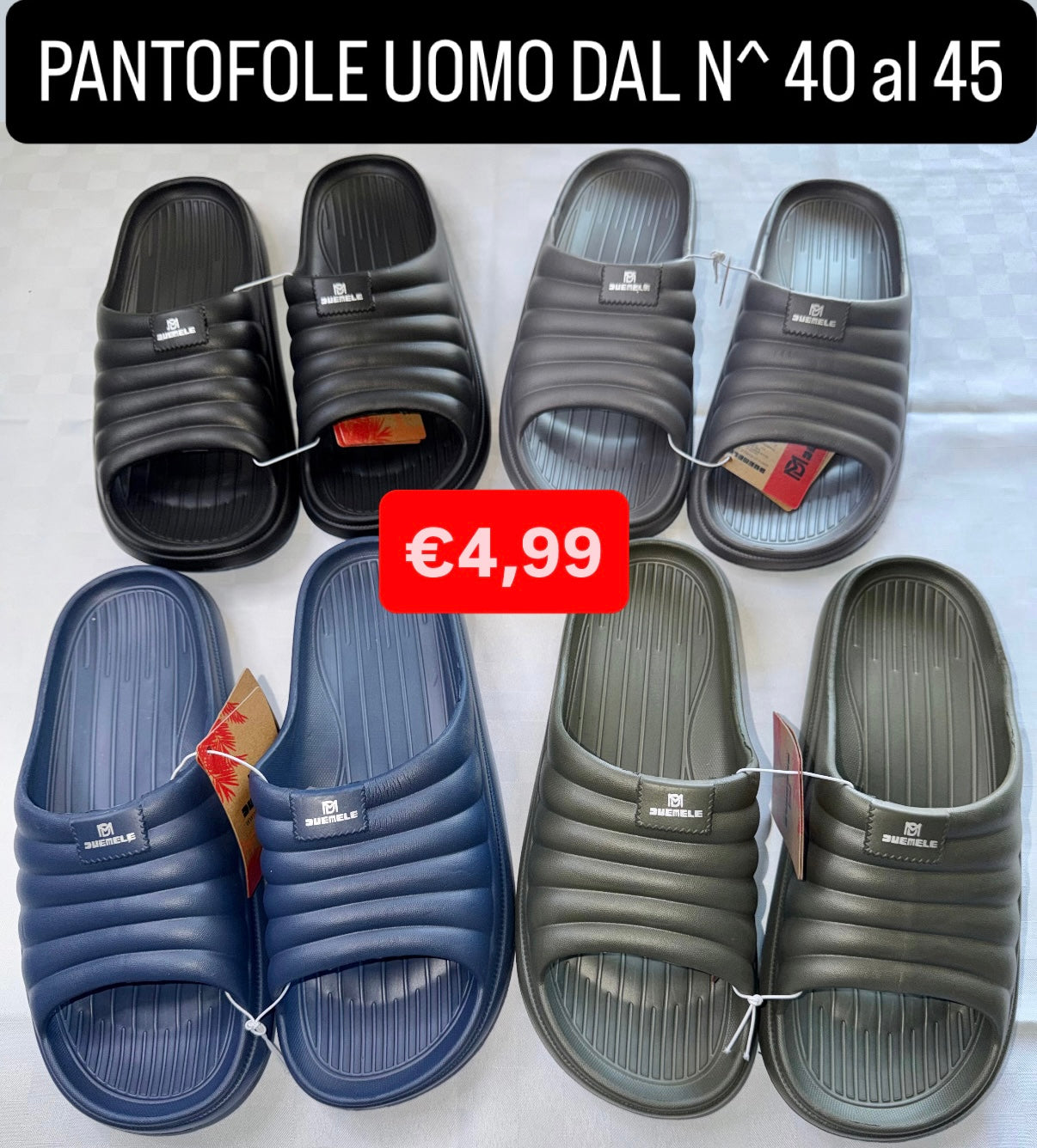 PANTOFOLE UOMO dal numero 40 al 45