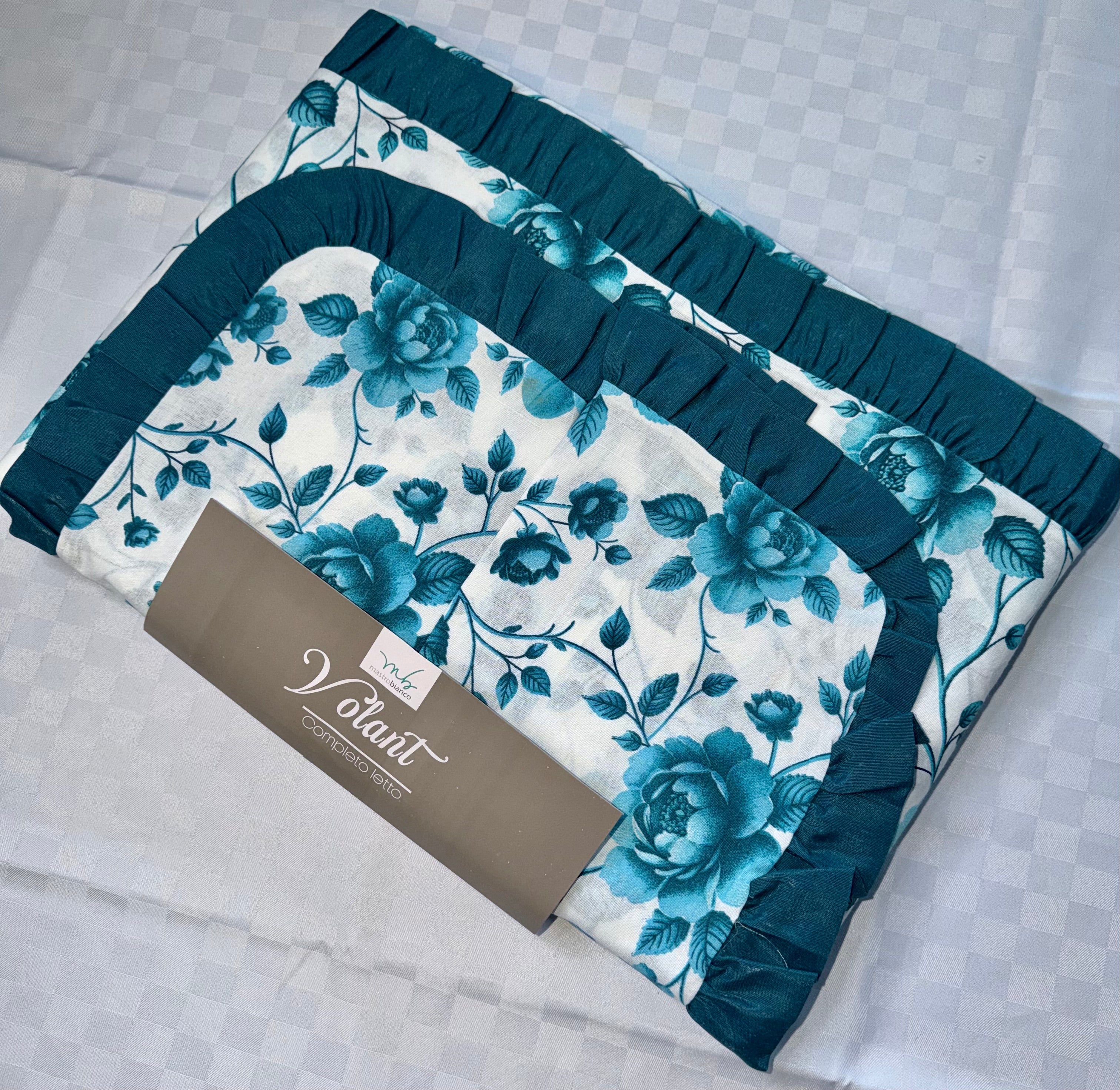 COMPLETO LENZUOLA MATRIMONIALE CON VOILANT Polycotton contiene Lenzuolo sopra, Lenzuolo sotto con angoli e due federe