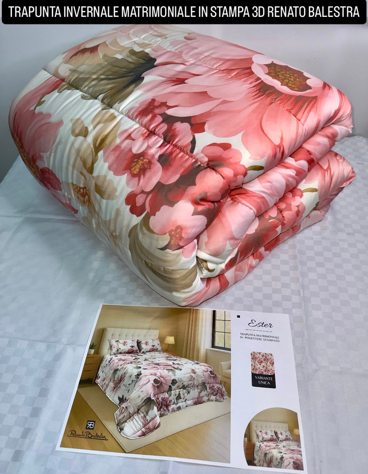 TRAPUNTA INVERNALE MATRIMONIALE IN STAMPA 3D Renato Balestra 260x270cm