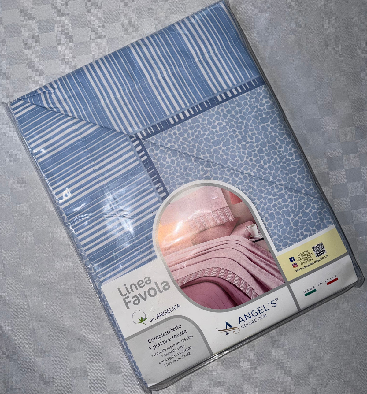 COMPLETO LENZUOLA 1 POSTO E MEZZO IN 100% COTONE Lenzuolo sopra, Lenzuolo sotto con angoli e Federe