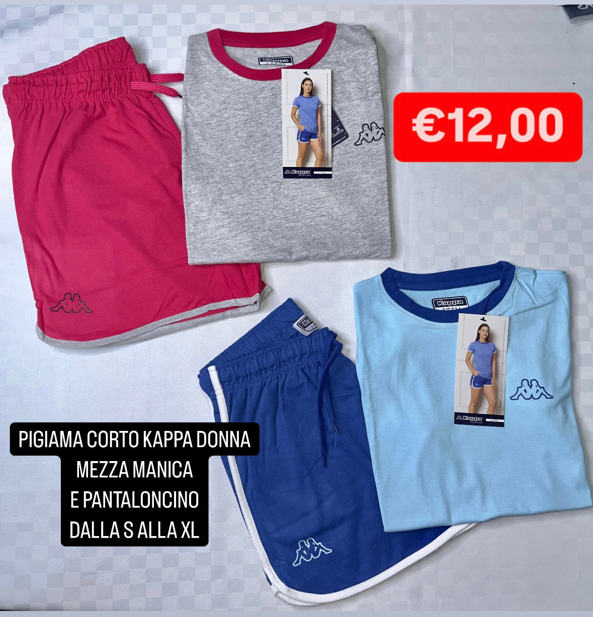 PIGIAMA DONNA KAPPA MEZZA MANICA E PANTALONCINO