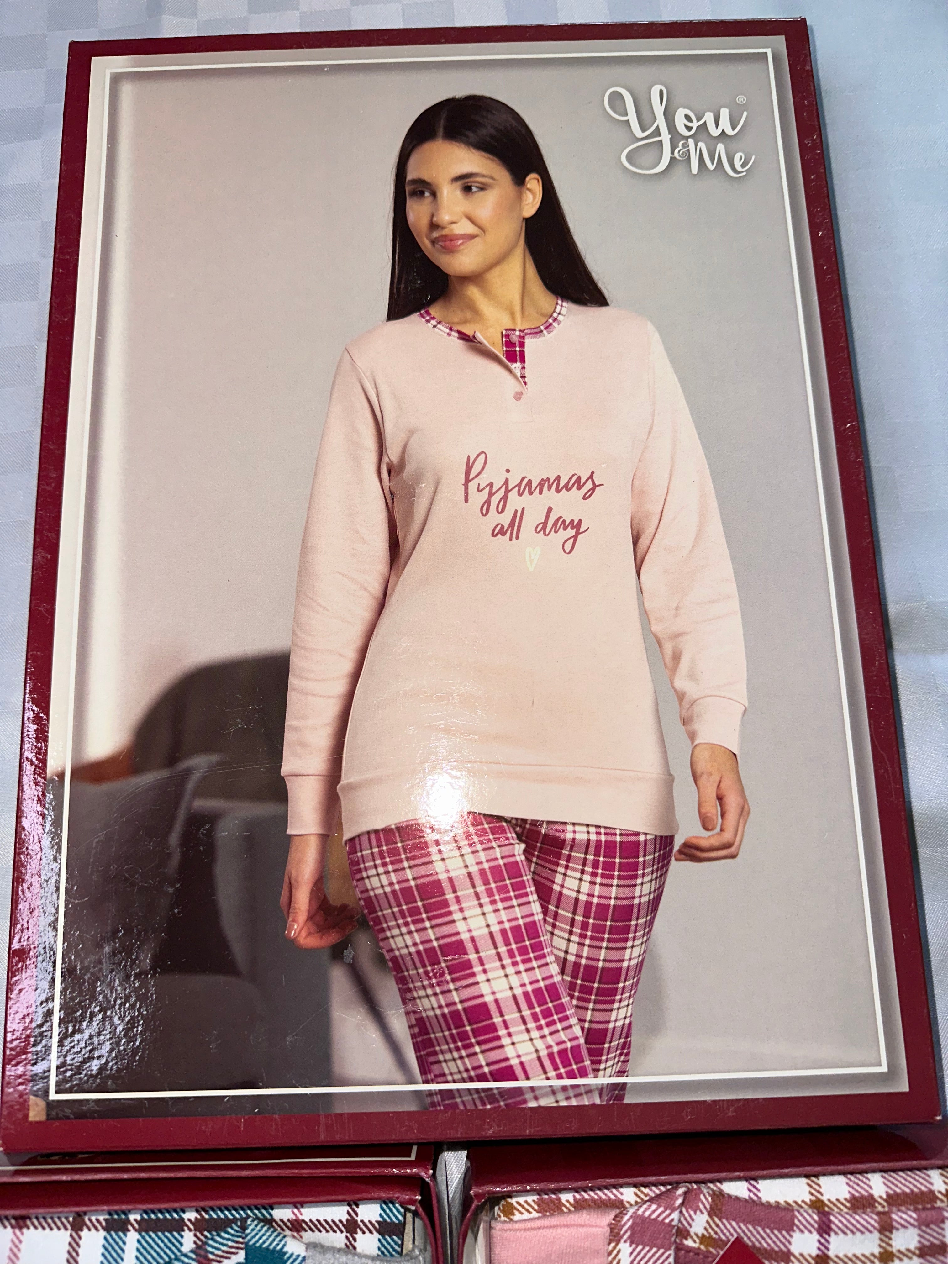 PIGIAMA DONNA IN COTONE CALDO Manica lunga e Pantalone lungo