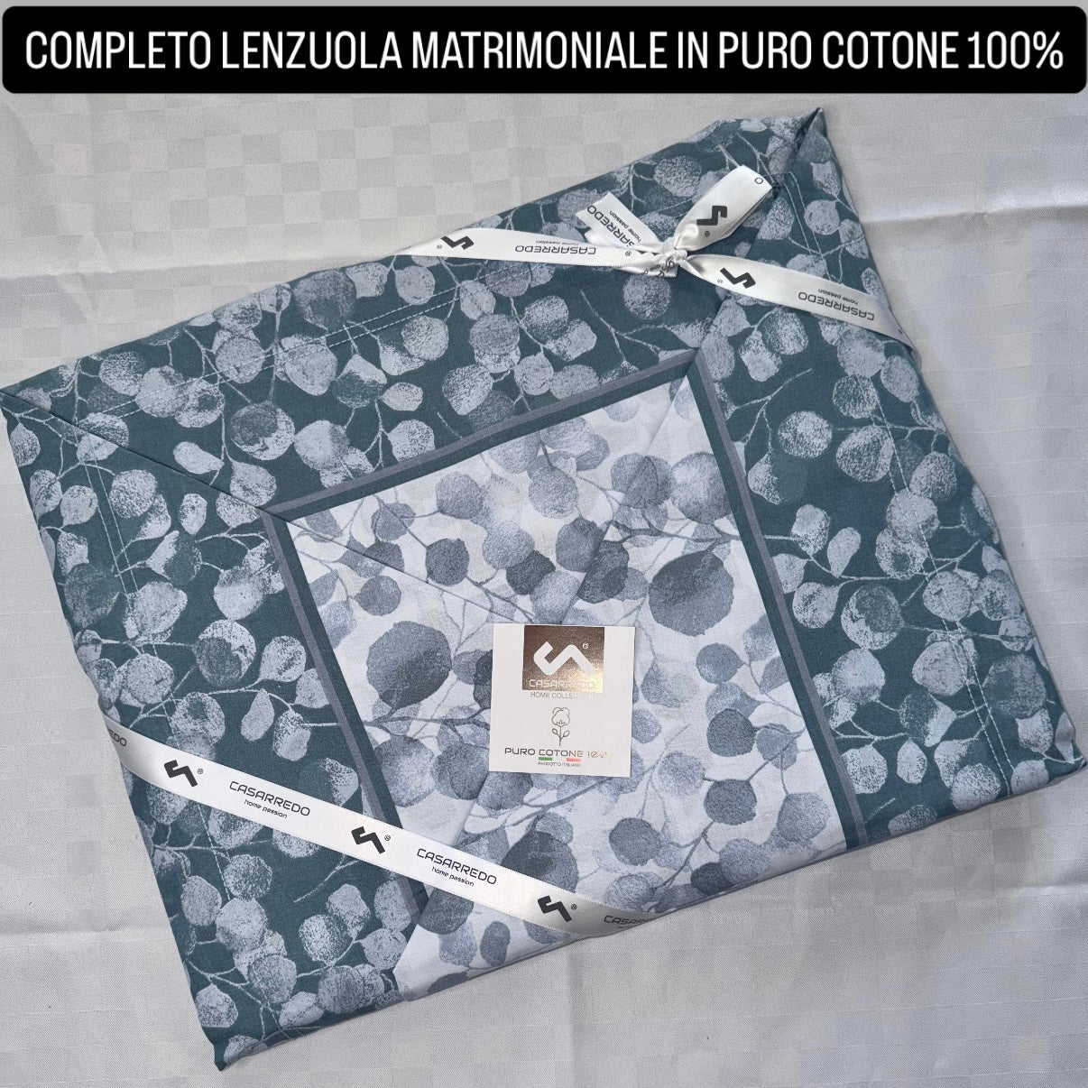 COMPLETO LENZUOLA MATRIMONIALE IN 100% COTONE , contiene Lenzuolo sopra, Lenzuolo sotto con angoli e due Federe