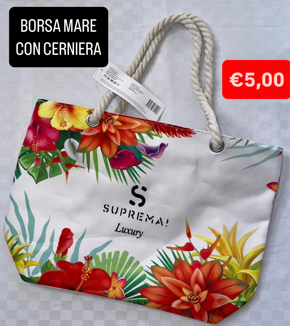 BORSA MARE CON CERNIERA
