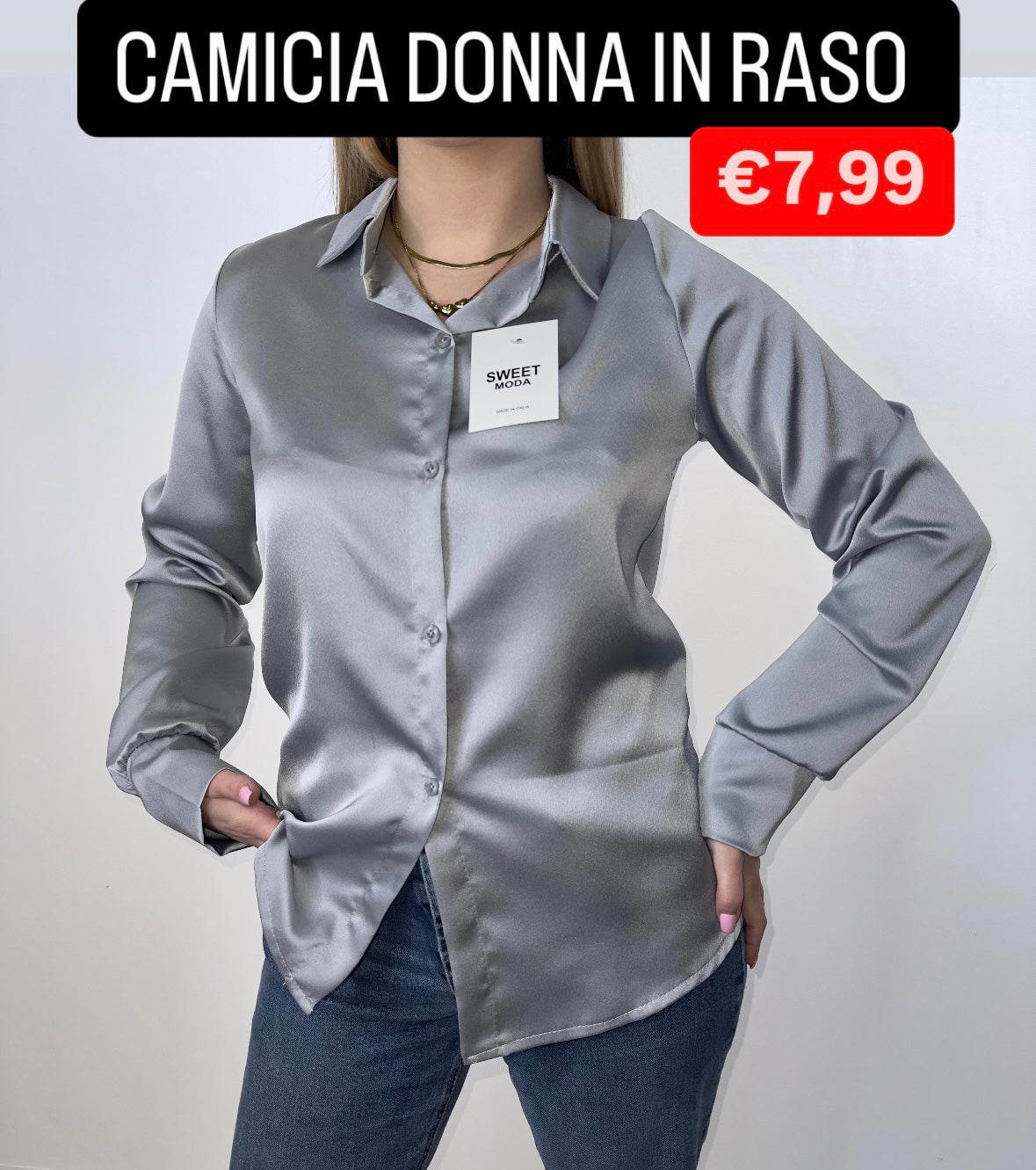 CAMICIA DONNA IN RASO Taglia unica