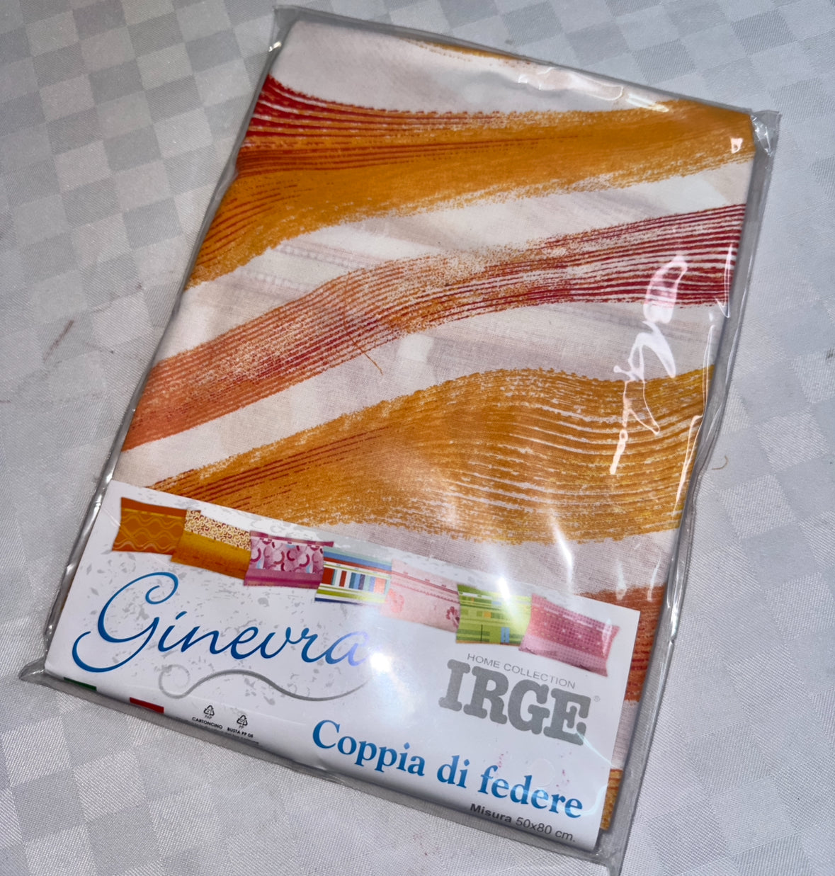COPPIA DI FEDERE IRGE PER GUANCIALE IN 100% COTONE 52x82cm