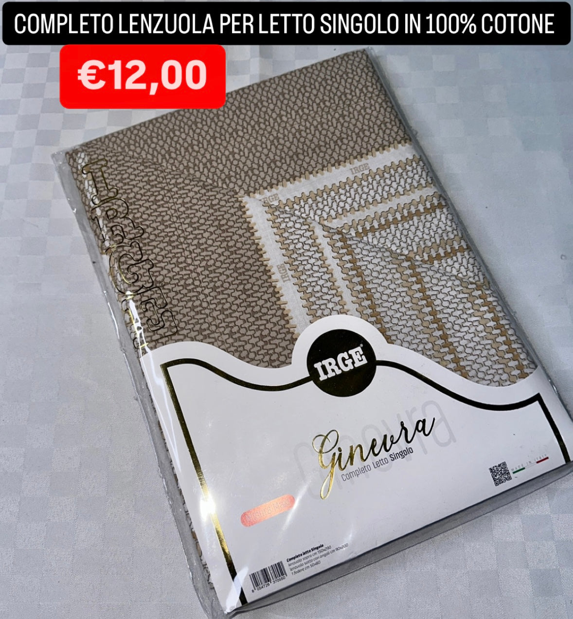 COMPLETO LENZUOLA SINGOLO IN 100% COTONE Lenzuolo sopra,Lenzuolo sotto con angoli e Federa