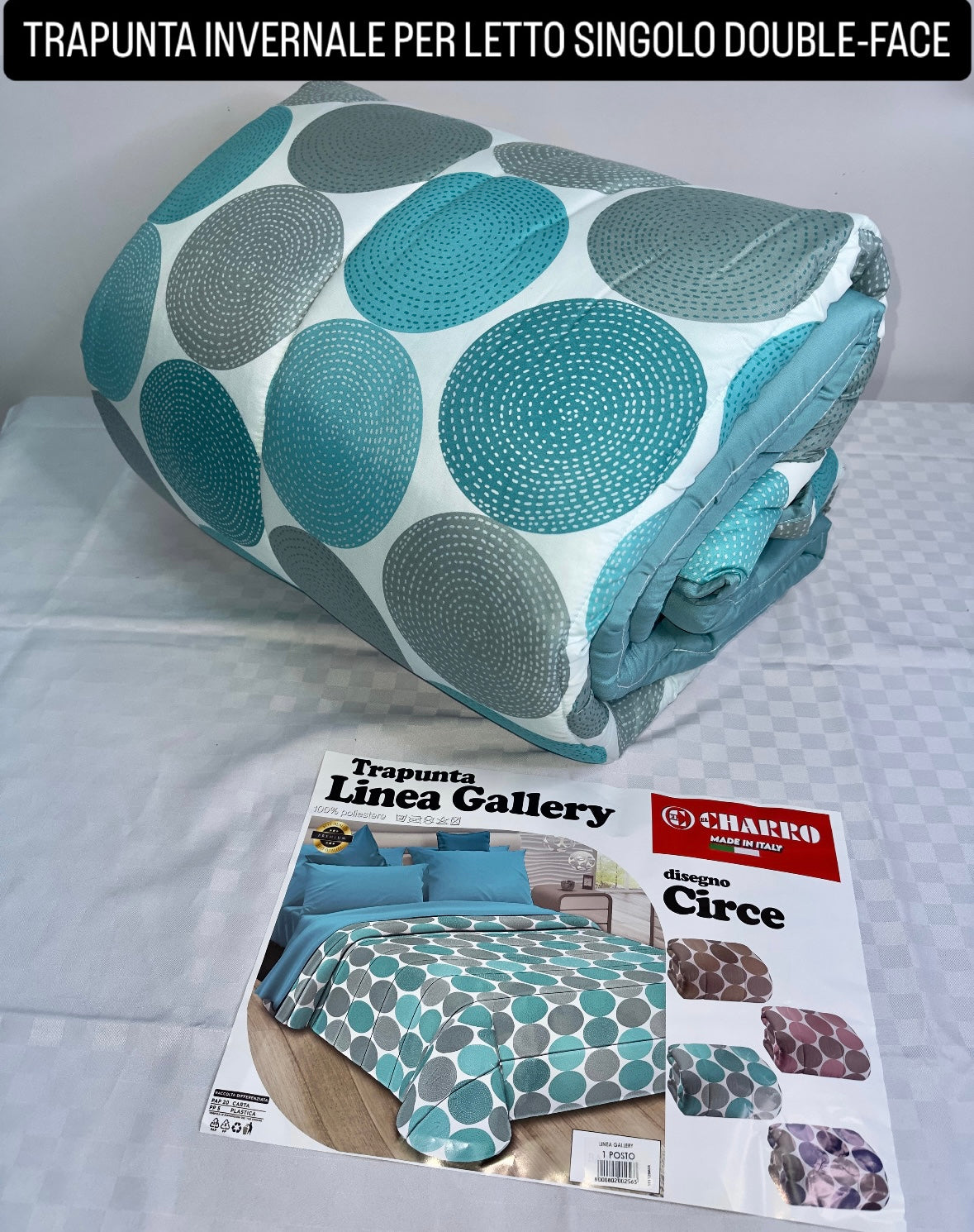 TRAPUNTA INVERNALE PER LETTO SINGOLO 170x250cm DOUBLE-FACE