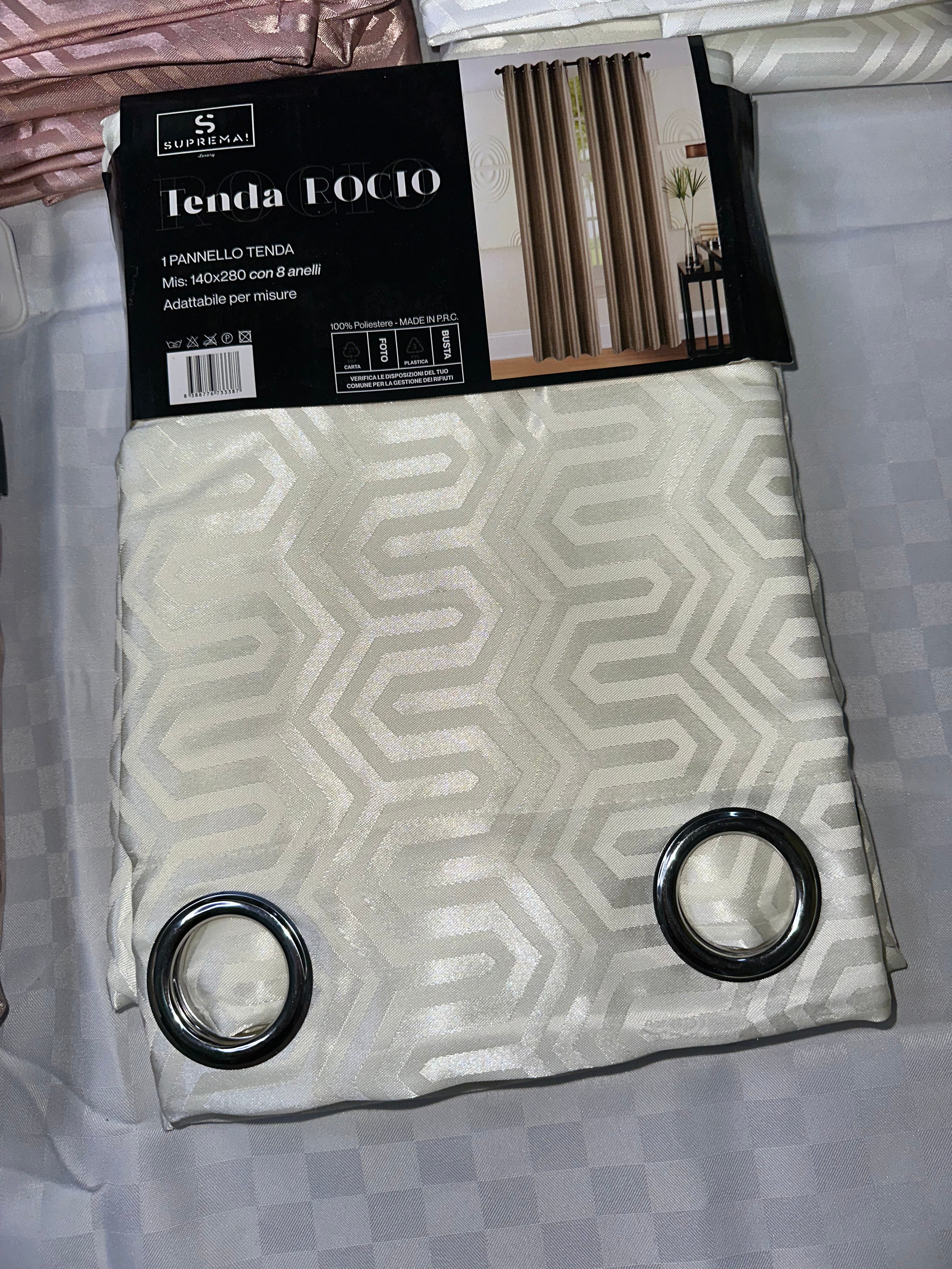 COPPIA DI TENDE PER INTERNI TESSUTO COPRENTE CONFEZIONE DA 2 TELI (OGNI TELO MISURA 140x280cm)art. Rocio