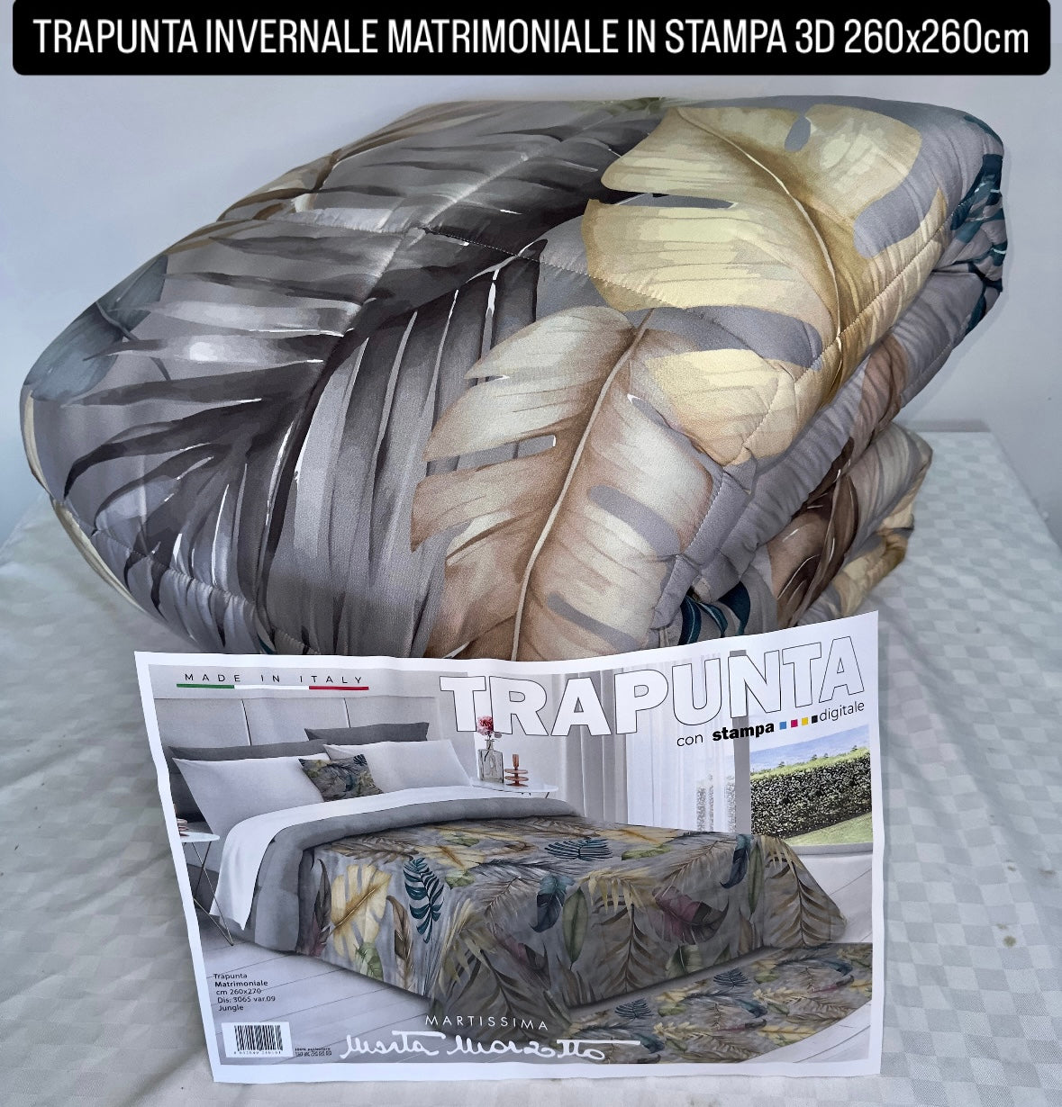 TRAPUNTA INVERNALE MATRIMONIALE IN STAMPA 3D Marta Marzotto 260x260cm