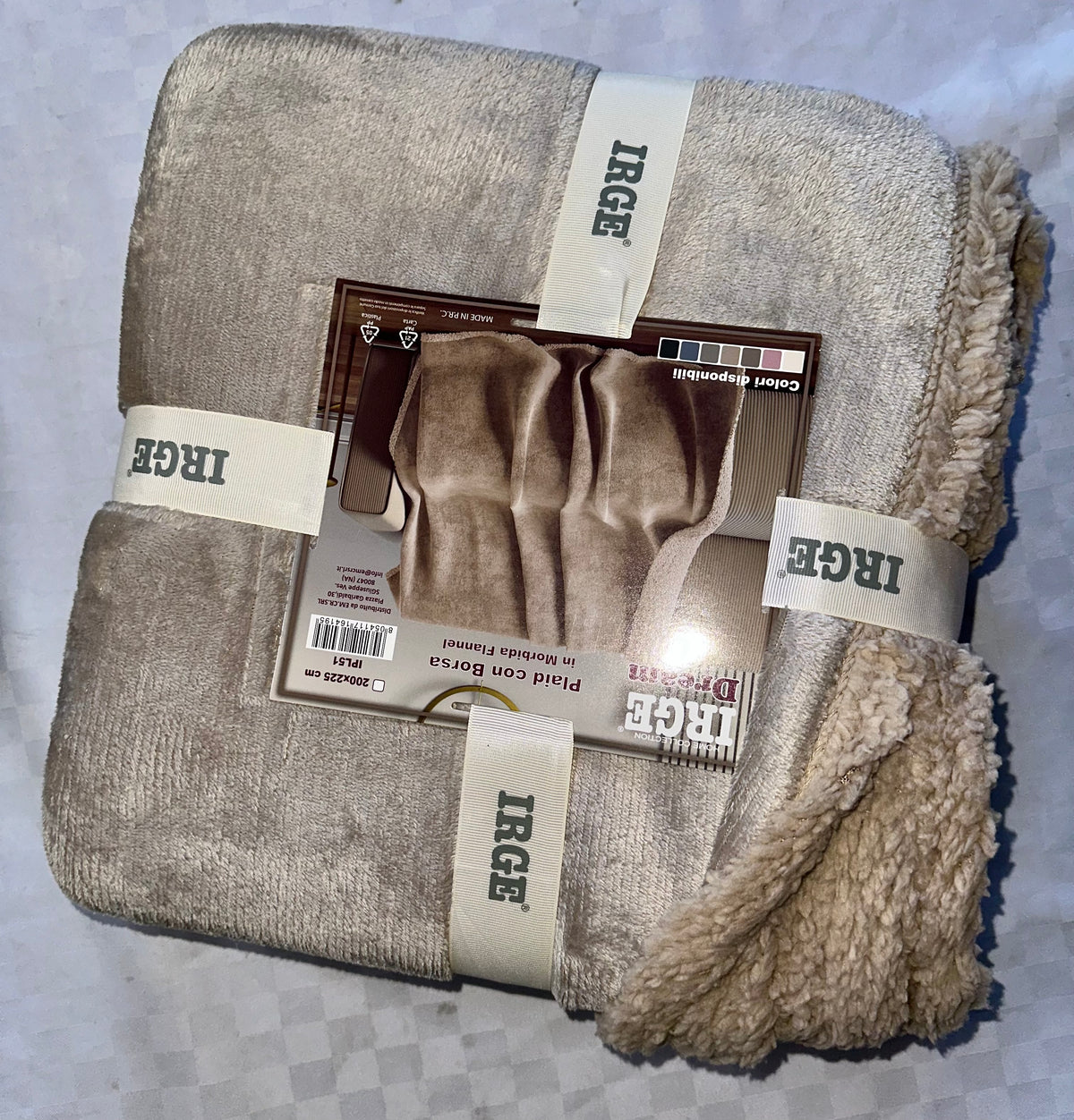COPERTA PLAID IN MORBIDO PILE CON STRATO DI PELLICCIA SOTTO misura 200x225cm