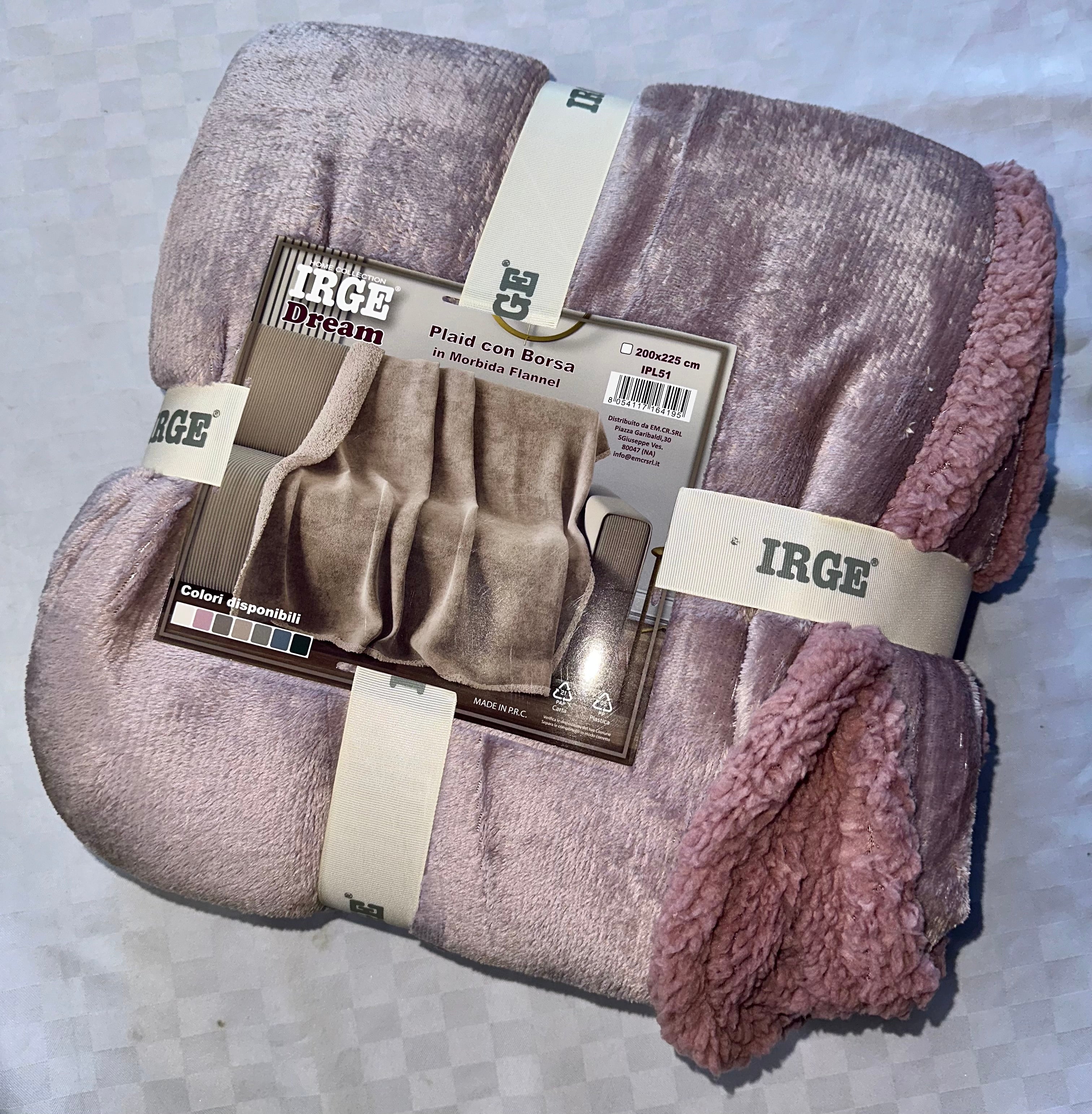 COPERTA PLAID IN MORBIDO PILE CON STRATO DI PELLICCIA SOTTO misura 200x225cm