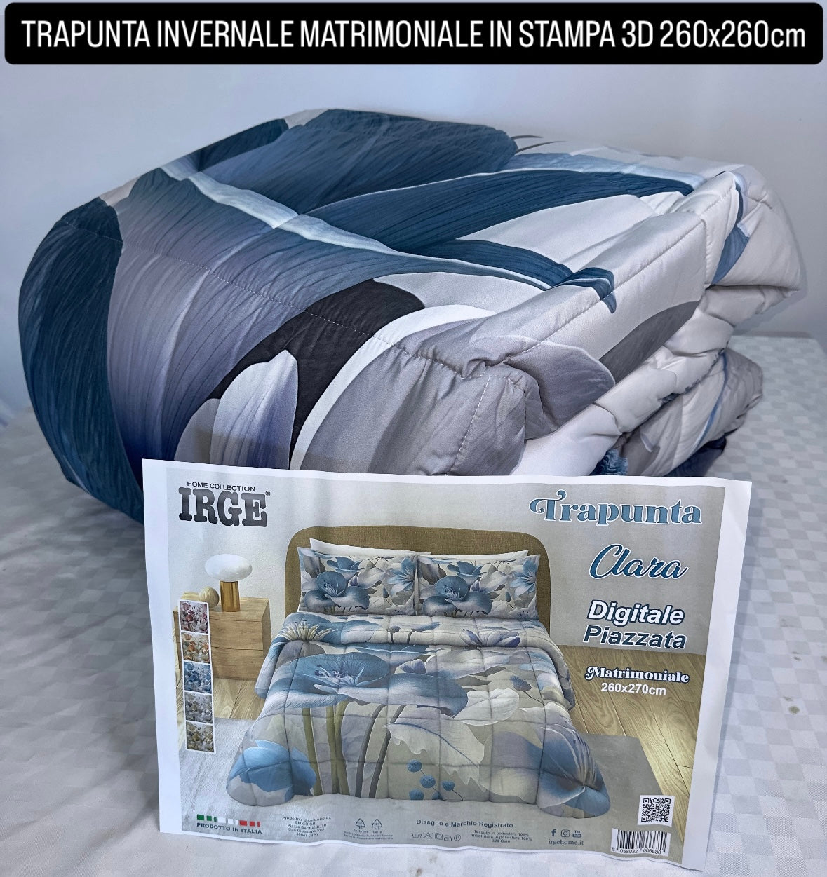 TRAPUNTA INVERNALE MATRIMONIALE IN STAMPA 3D Marta Marzotto 260x260cm