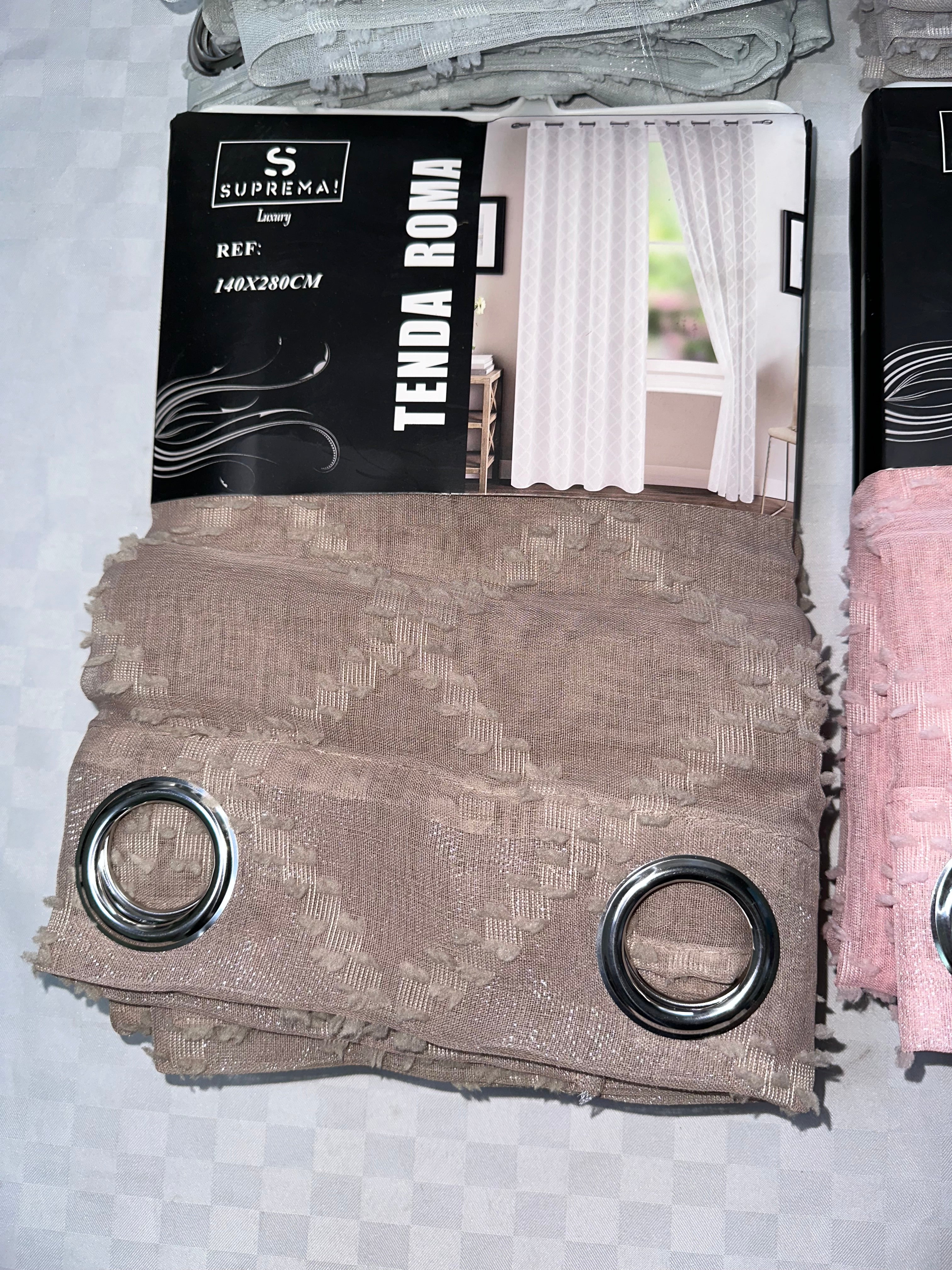 COPPIA DI TENDE PER INTERNI VELATE CONFEZIONE DA 2 TELI (OGNI TELO MISURA 140x280cm)art Roma