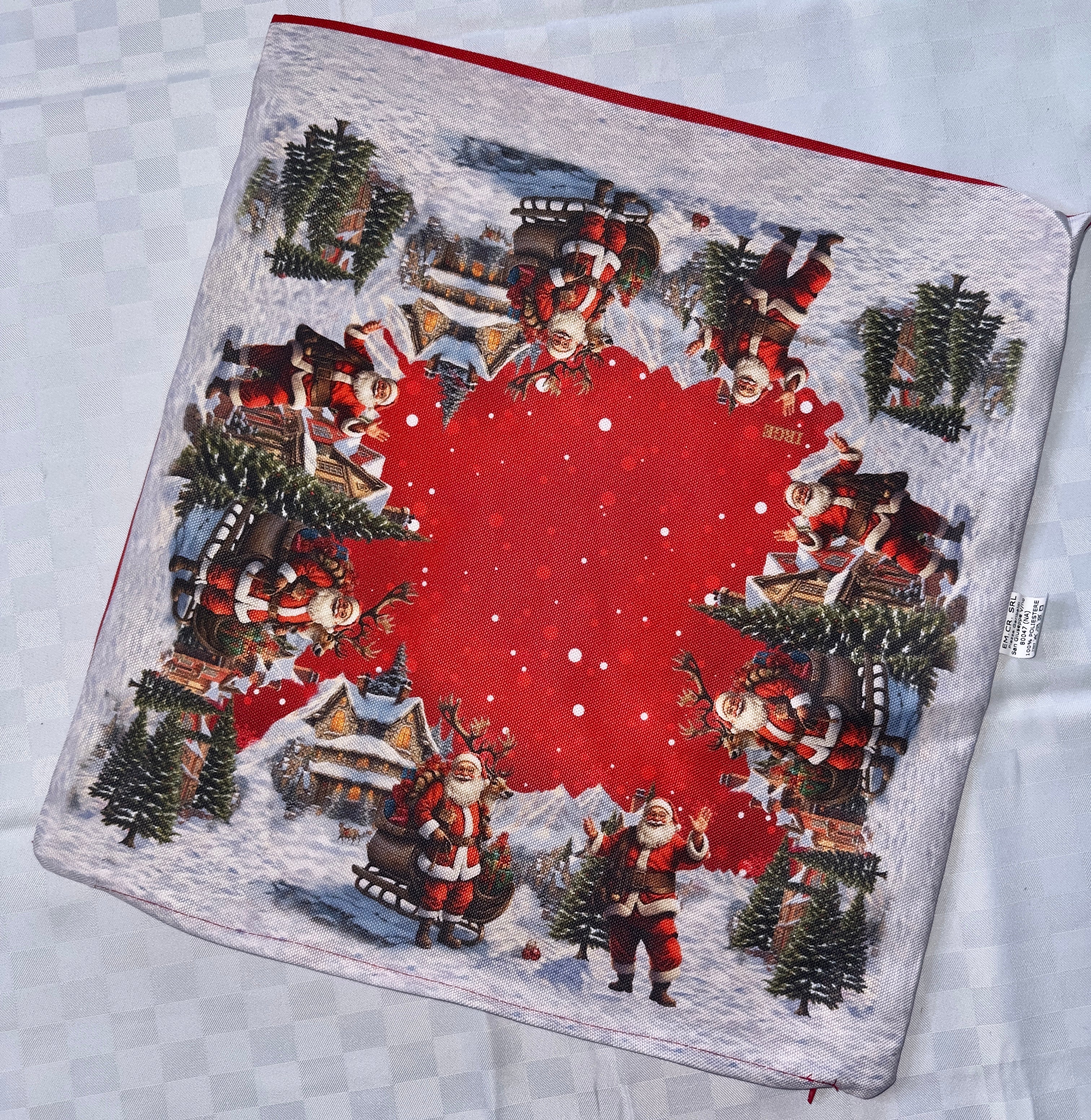 FEDERA PER CUSCINO ARREDO IN STAMPA 3D NATALIZIA CON CERNIERA misura 42x42cm