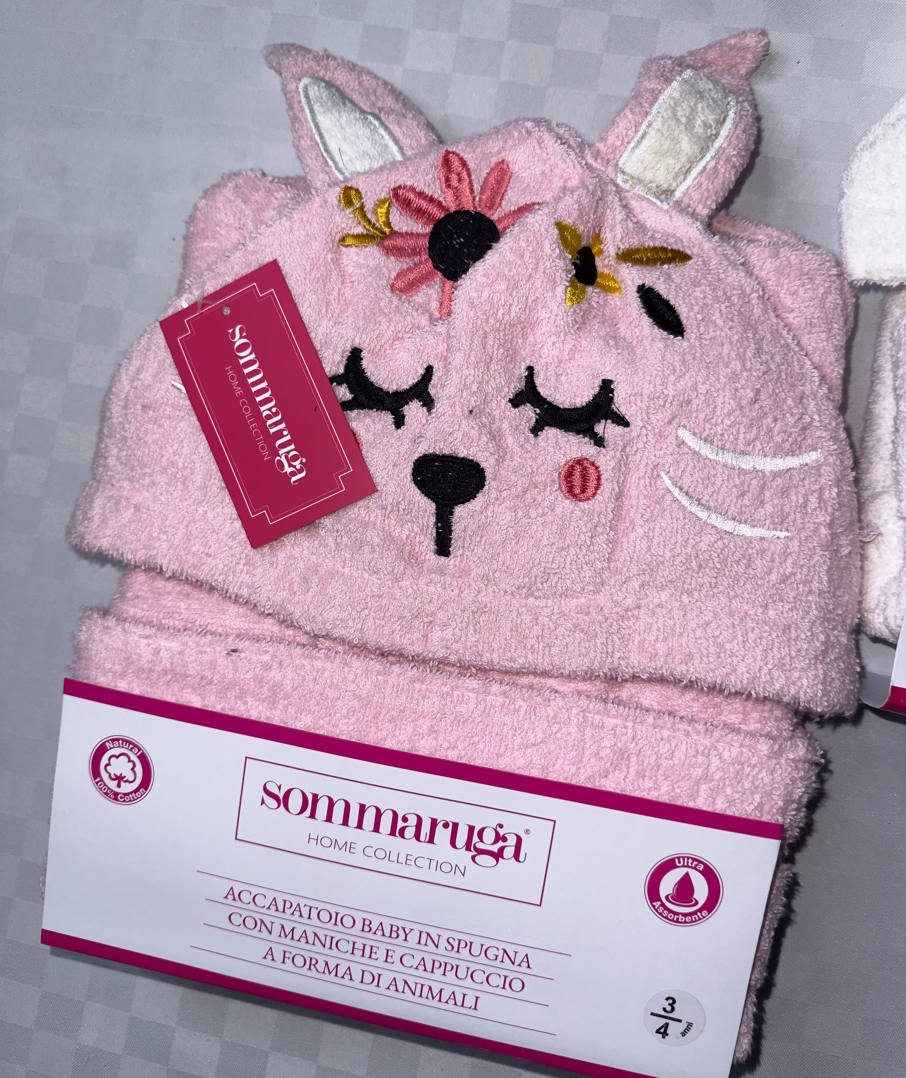ACCAPPATOIO BIMBA IN SPUGNA CON CAPPUCCIO DISEGNATO