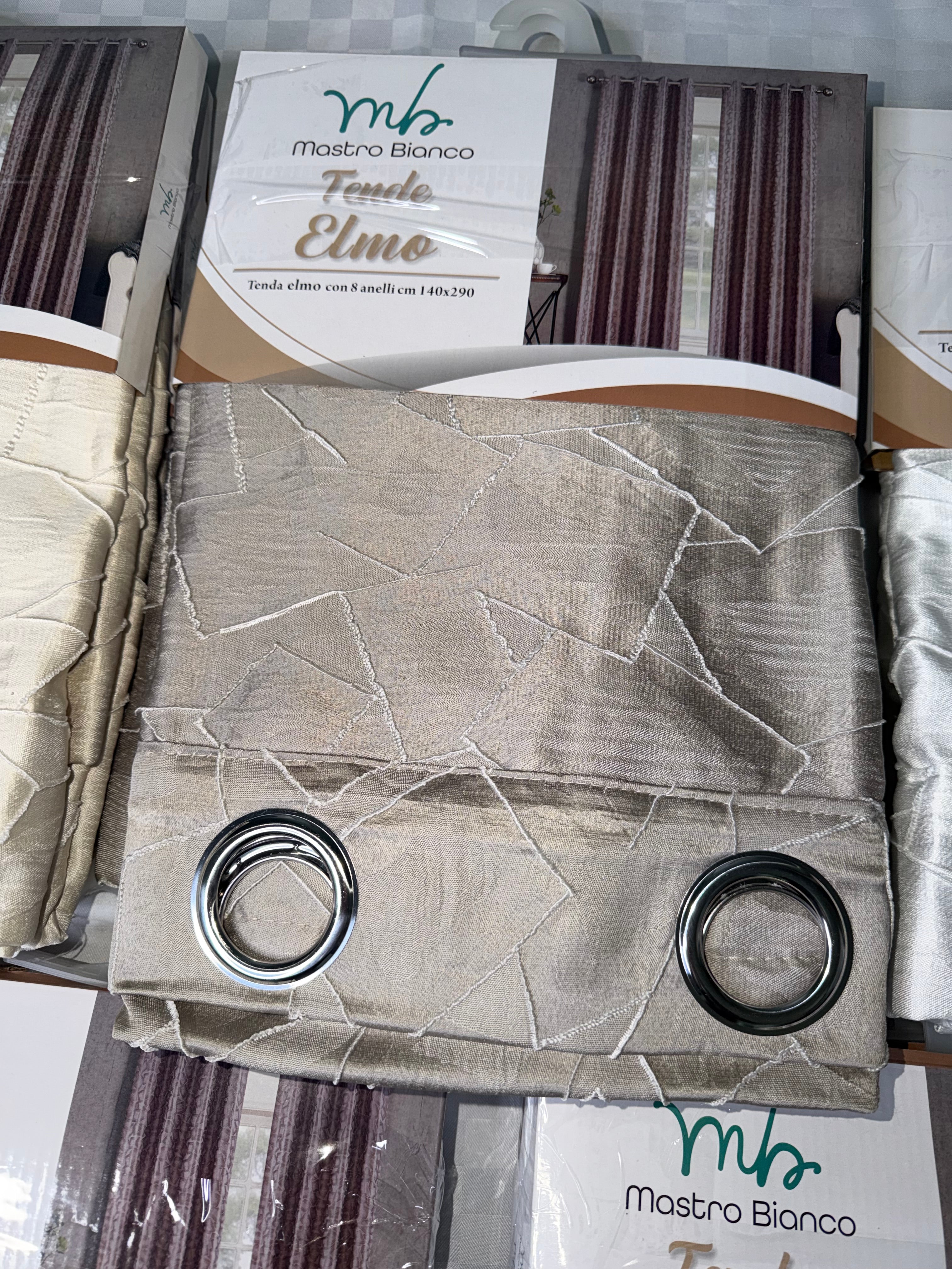 COPPIA DI TENDE PER INTERNI TESSUTO COPRENTE CONFEZIONE DA 2 TELI (OGNI TELO MISURA 140x290cm)art. Elmo